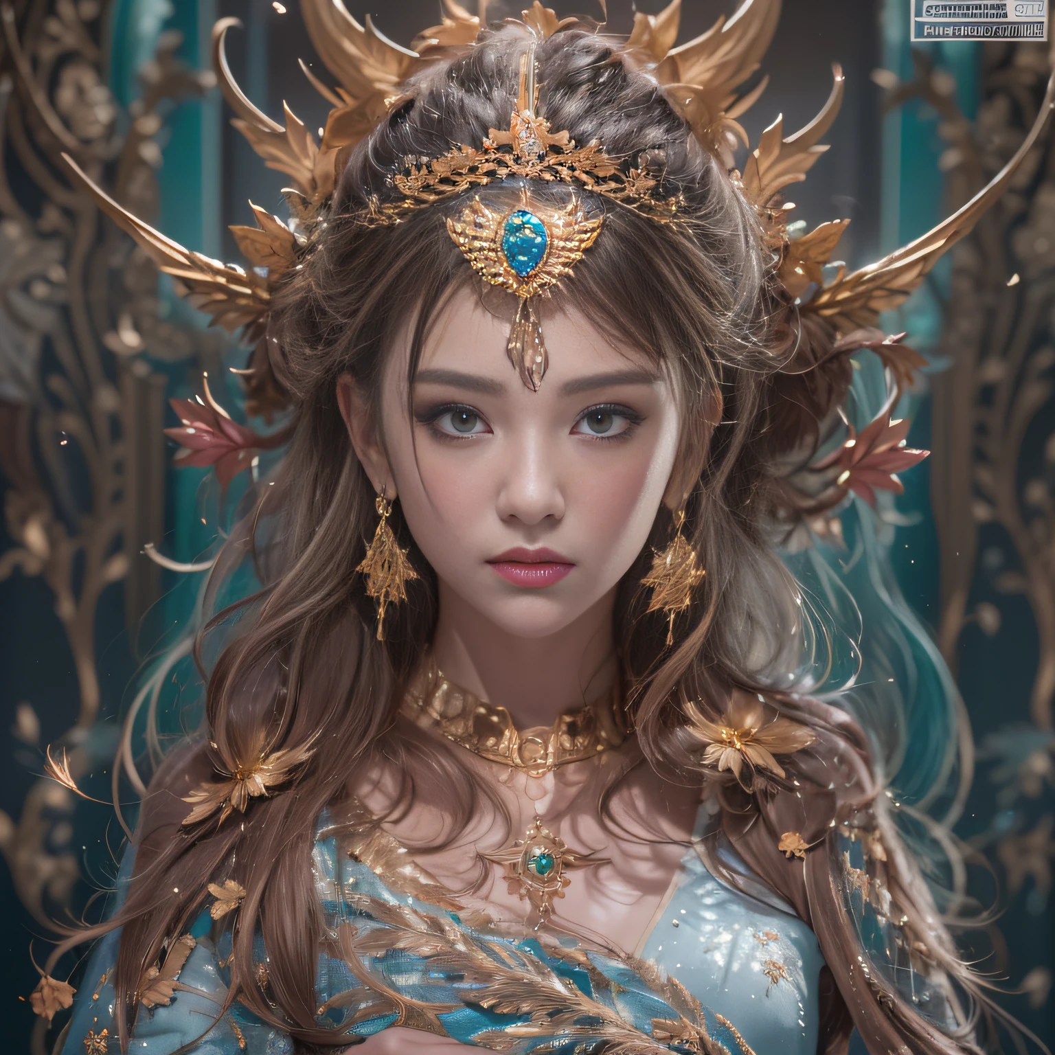 16k(tmasterpiece,k hd,hyper HD,16k)short detailed hair,Gold jewelry area in the back room,Redhead Queen ,Silver Dragon Protector (realisticlying:1.4),Python pattern robe,Purple-pink tiara,Snowflakes fluttering,The background is pure,Hold your head high,Be proud,The nostrils look at people, A high resolution, the detail, RAW photogr, Sharp Re, Nikon D850 Film Stock Photo by Jefferies Lee 4 Kodak Portra 400 Camera F1.6 shots, Rich colors, ultra-realistic vivid textures, Dramatic lighting, Unreal Engine Art Station Trend, cinestir 800,Hold your head high,Be proud,The nostrils look at people