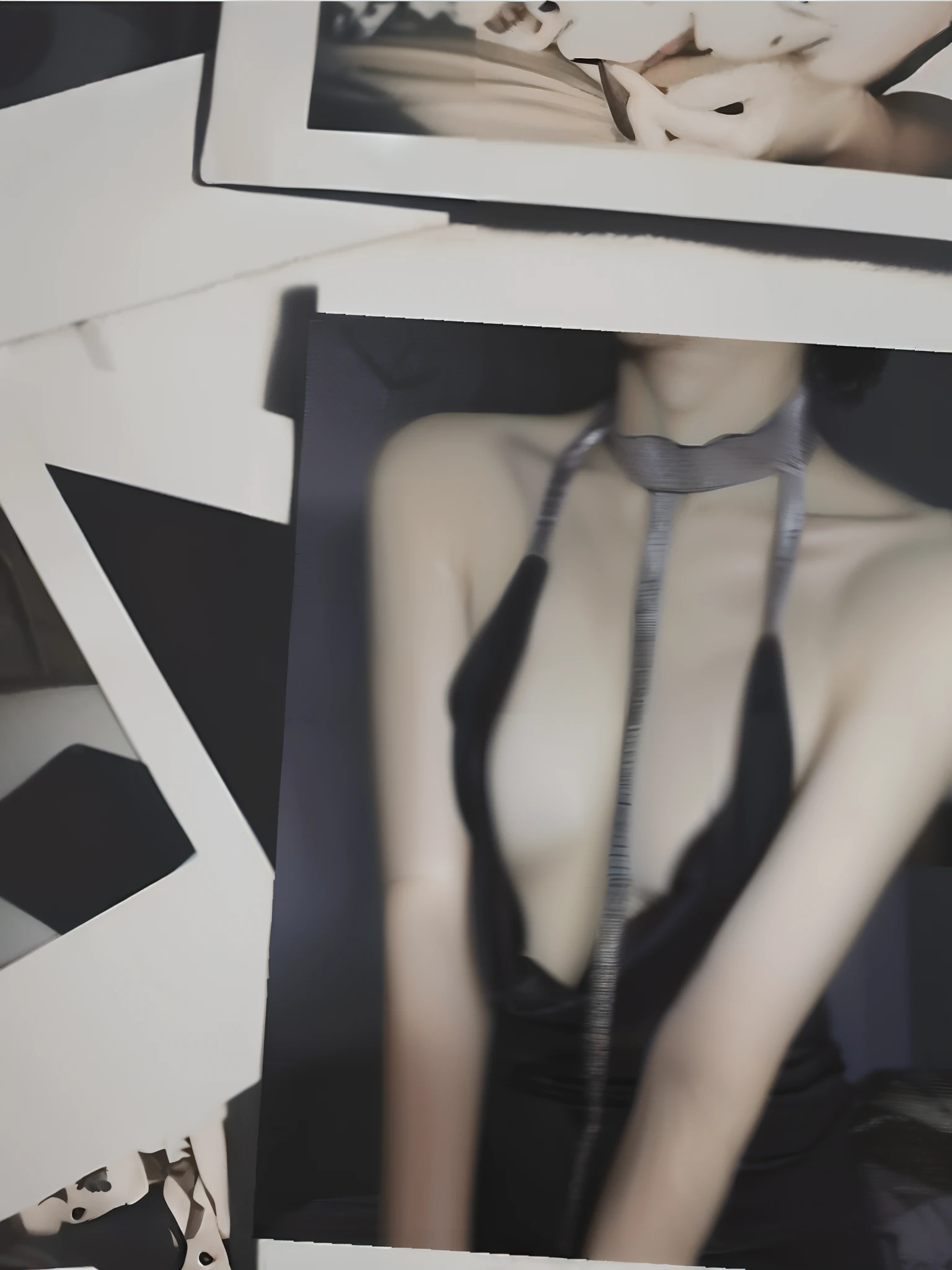 Photo of a woman in a black dress and blue tie, inspired by Nan Goldin, inspired by Ren Hang, inspired by Vanessa Beecroft, inspired by Taro Yamamoto, Inspired by Helmut Newton, Inspired by Elsa Bleda, Inspired by Suzanne Duchamp-Croty, in style of nan goldin, margiela campaign