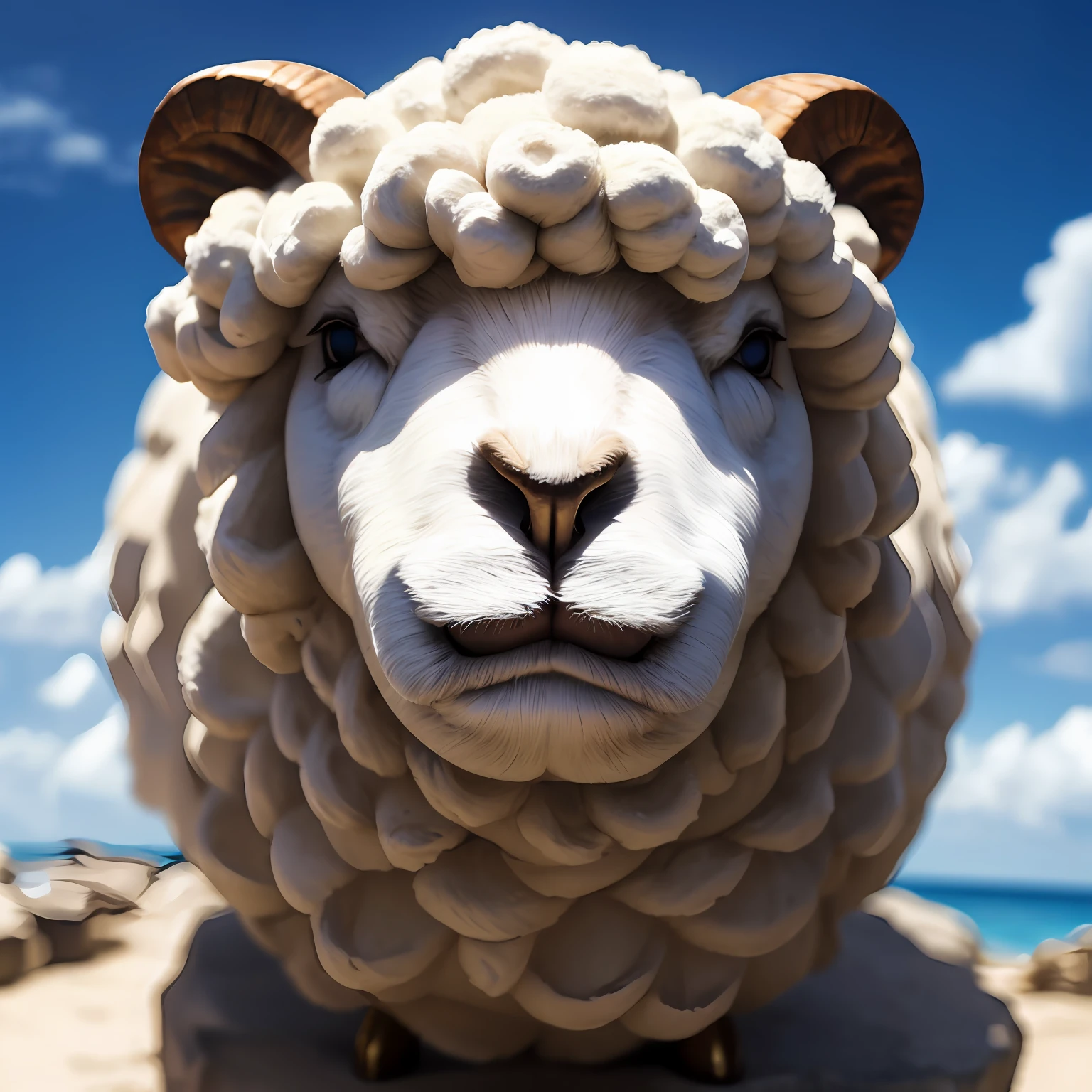 Surrealism, 8k, super detail, Sheep's Head Man --auto