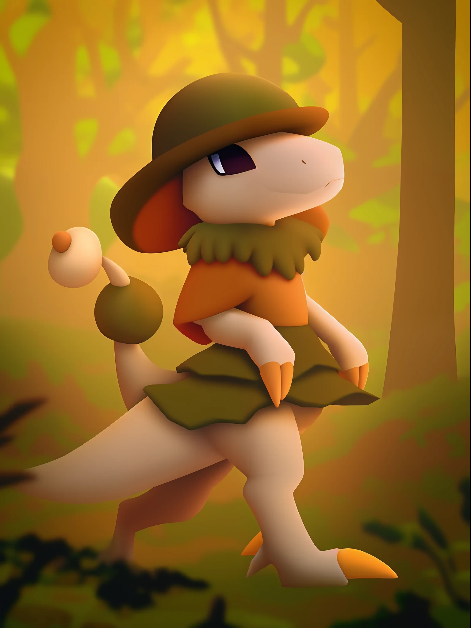 anthro, breloom, pokemon, furry, forest, mushrom hat