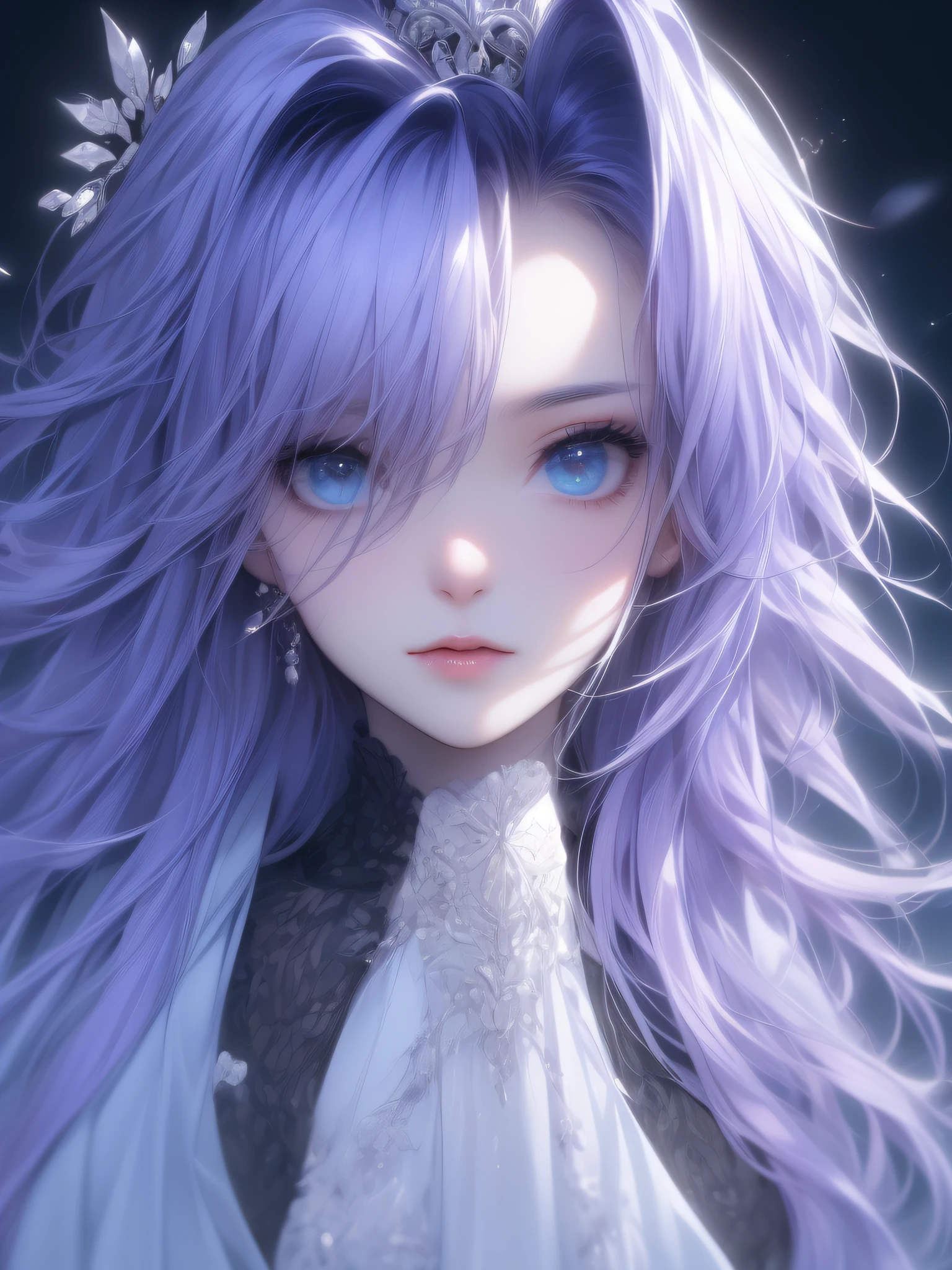 (full body:1.2),(detailed face and eyes:1.3),Classic headshot pose:1.2
torchan,1girl,solo,long hair,purple hair,green eyes,sunglasses,mini crown,shirt,long sleeves,necktie,ahoge,suspenders,suspender skirt,single thigh strap,holster,kneehighs,
Ultra-detail,(highres:1.1),best quality,(masterpiece:1.3),cinematic lighting,