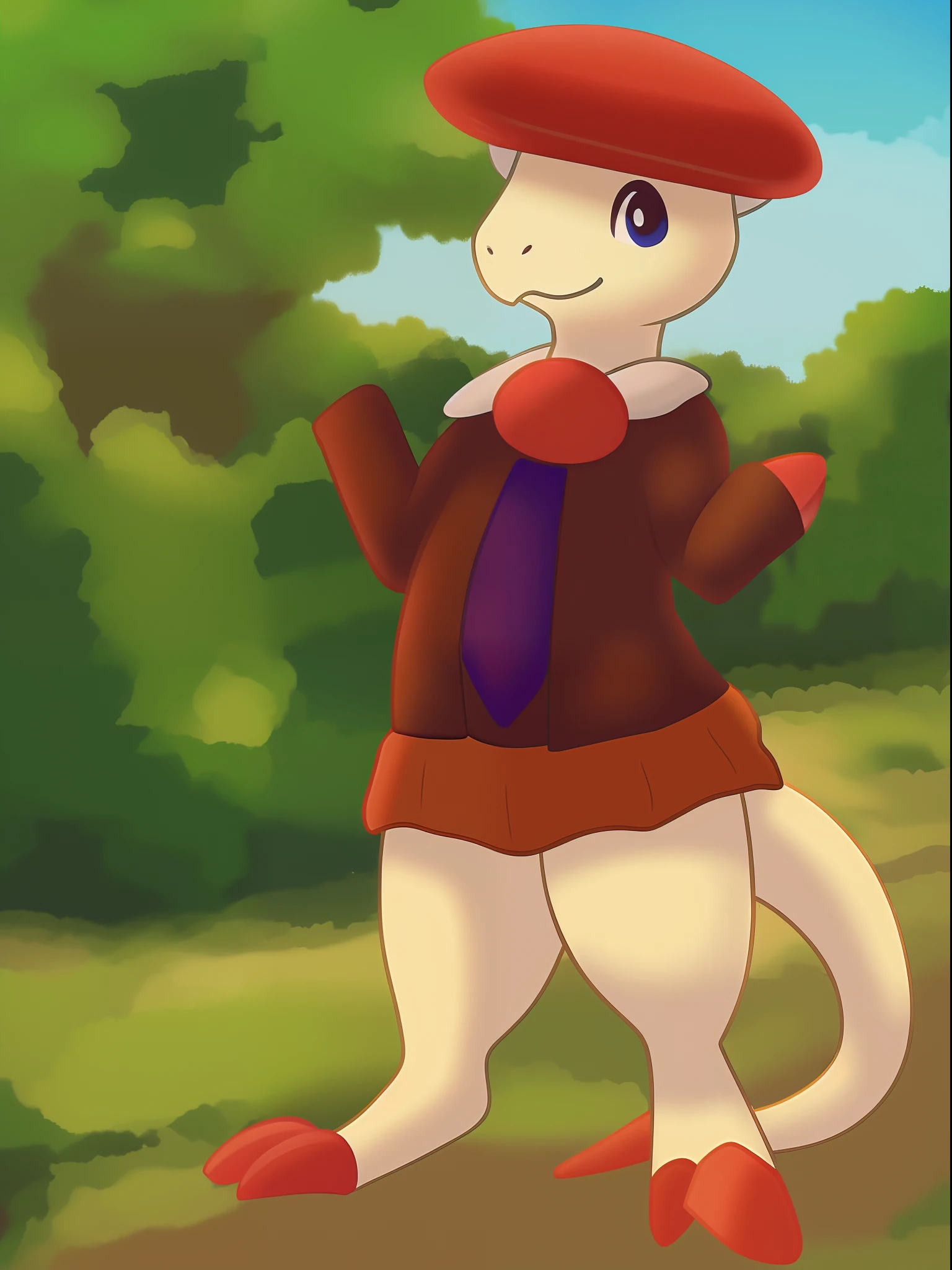 anthro, breloom, pokemon, furry, forest, mushrom hat