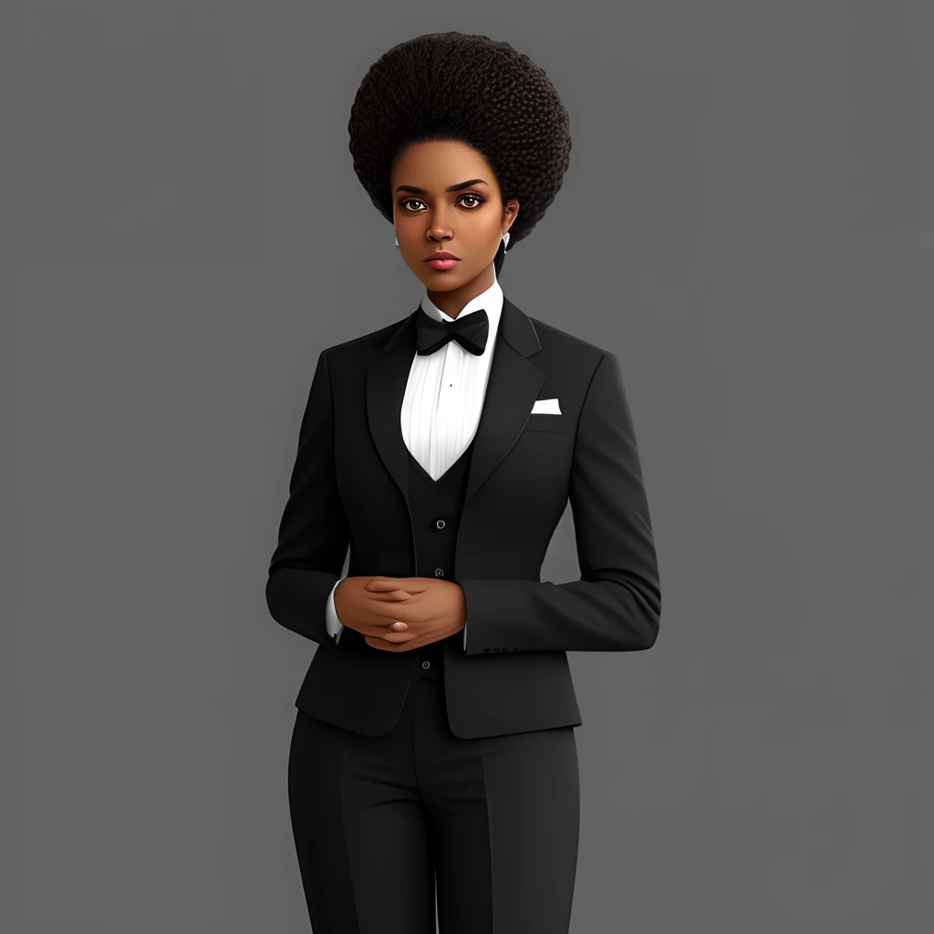 Photorealistic black woman WITH formal clothes