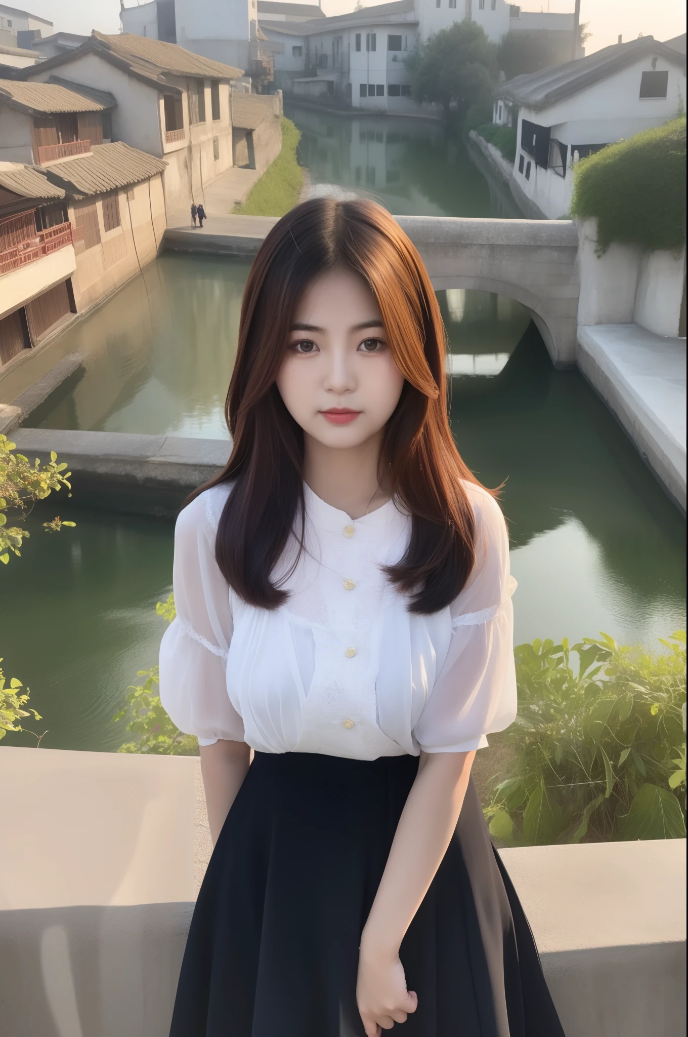 Arad woman standing on a bridge overlooking the river, a picture inspired by Ye Xin, pexels contest winner, Realism, cover photo portrait of du juan, Chinese girl, Chinese woman, zhouzhuang ancient town, A young Asian woman, xintong chen, shot at golden hour, Young Asian woman, ruan jia beautiful!, Young Asian girl
Qiancheng Xue,full bodyesbian