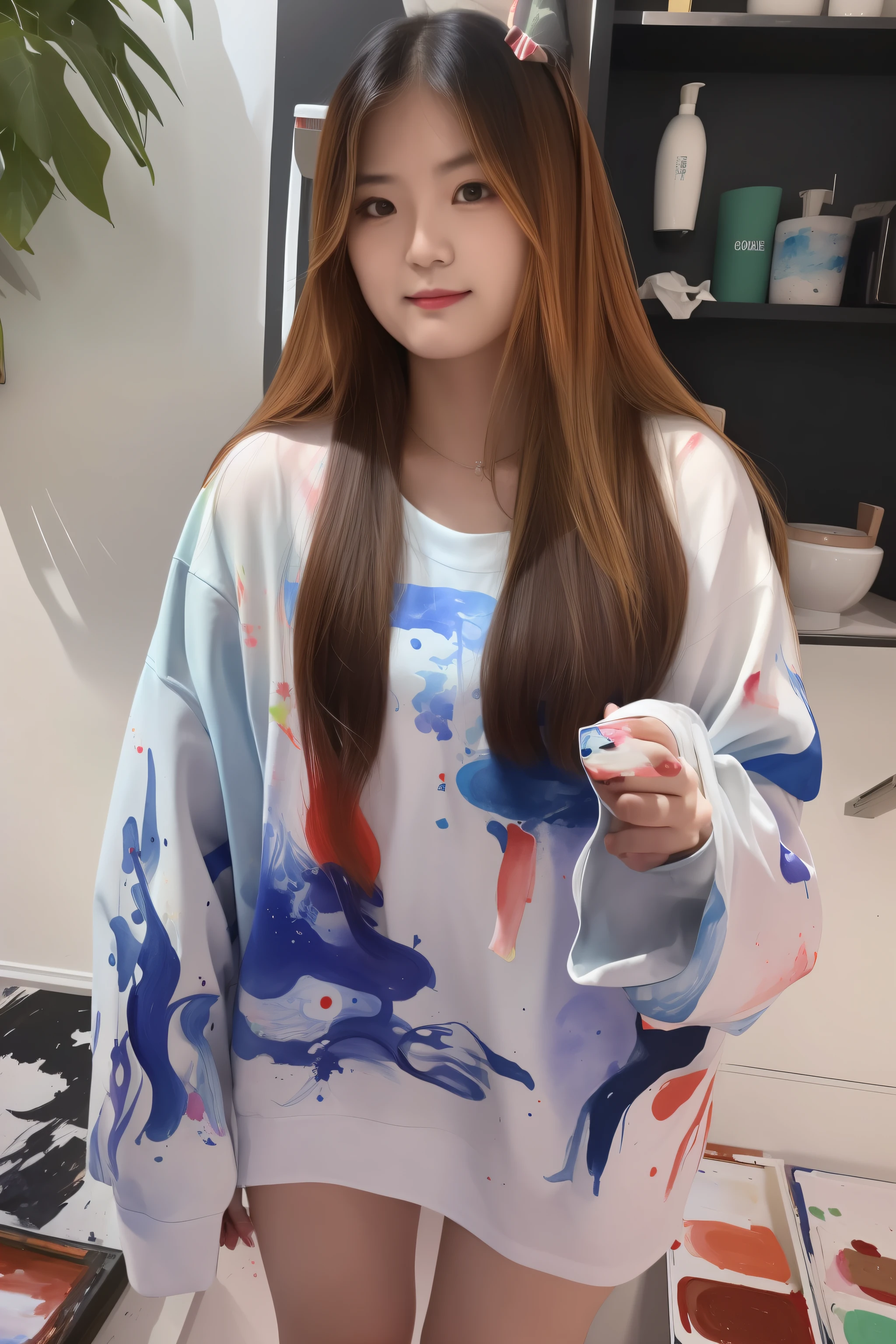 solo,千仞雪,全身,黄头发,(masterpiece,topquality,bestquality,officialart,beautifulandaesthetic:1.2),(1girl:1.3),long hair,extremedetailed,colorful,highestdetailed,(watercolourpainting:1.3),opticalmixing,playfulpatterns,livelytexture,richcolors,uniquevisualeffect