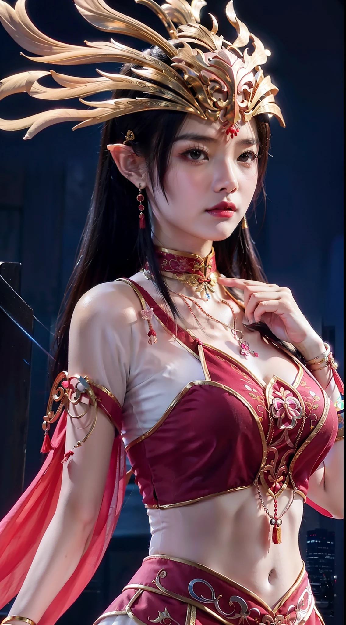 one-girl,(Wearing a pink embroidered cheongsam:1.4),Chinese elements,4K,