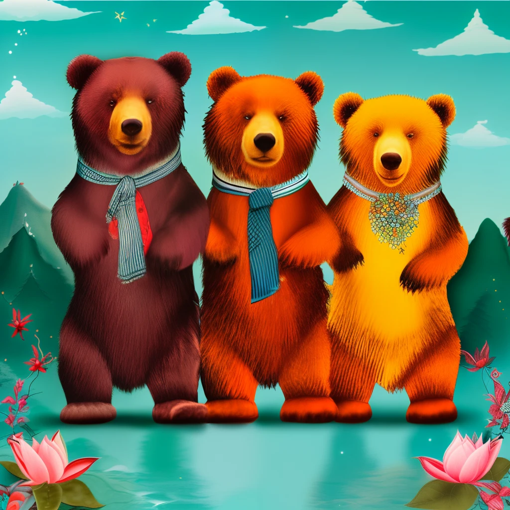 The three bears love to dance