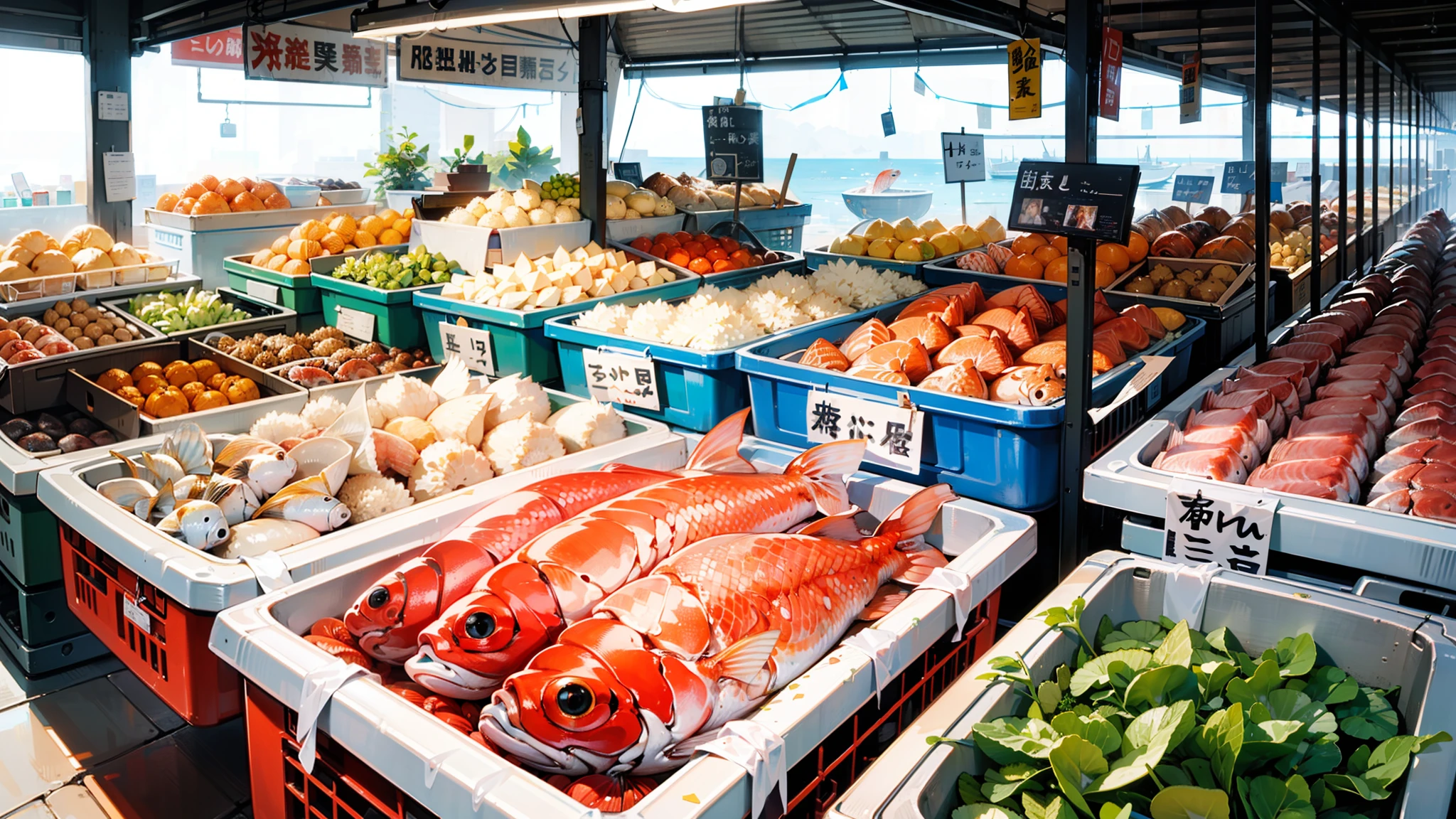 (high-level image quality;1.5)、(Modern fish market;1.5)、