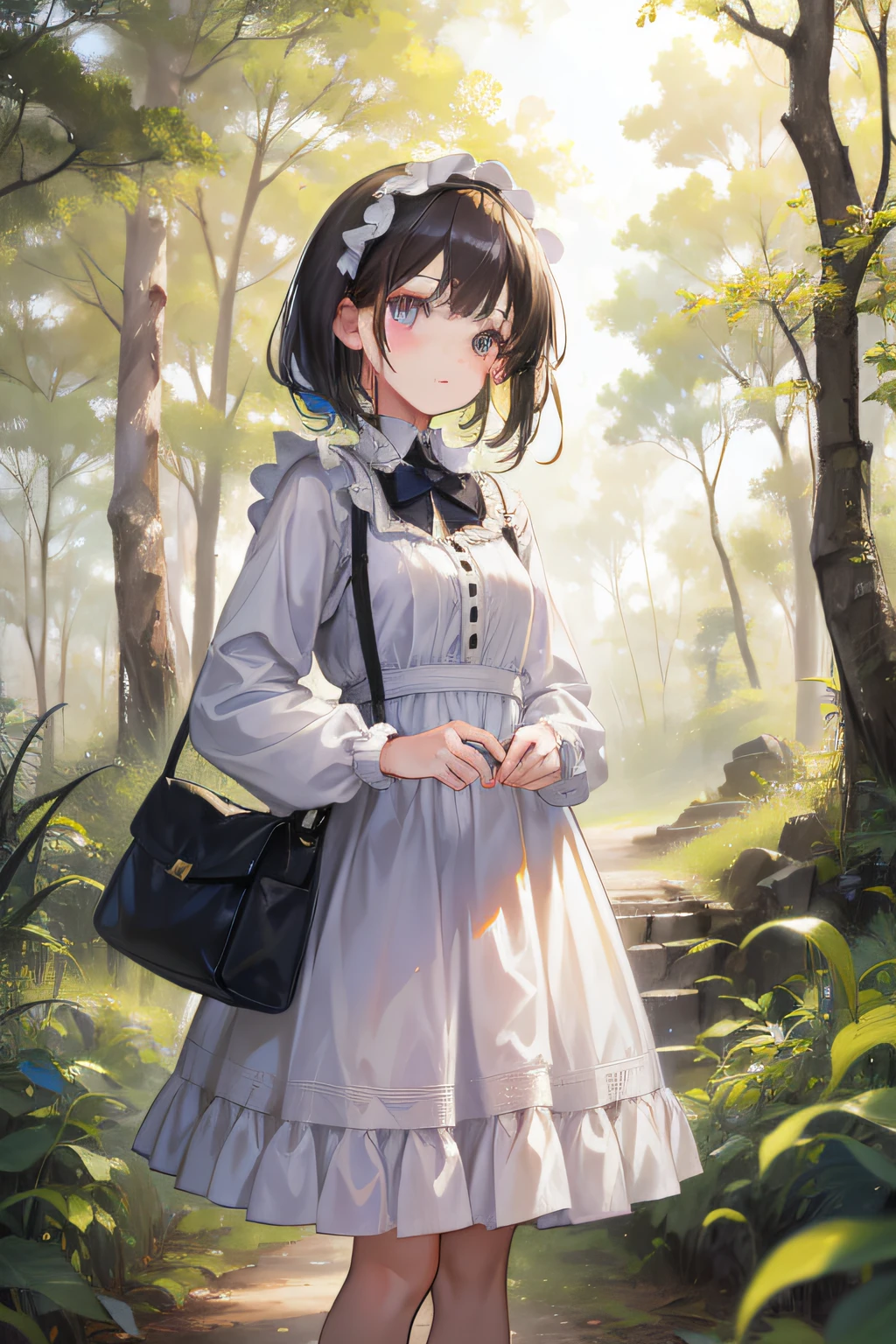 1girl, savannah clothes, in the forrest, high res, ultrasharp, 8K, masterpiece, looking at viewer