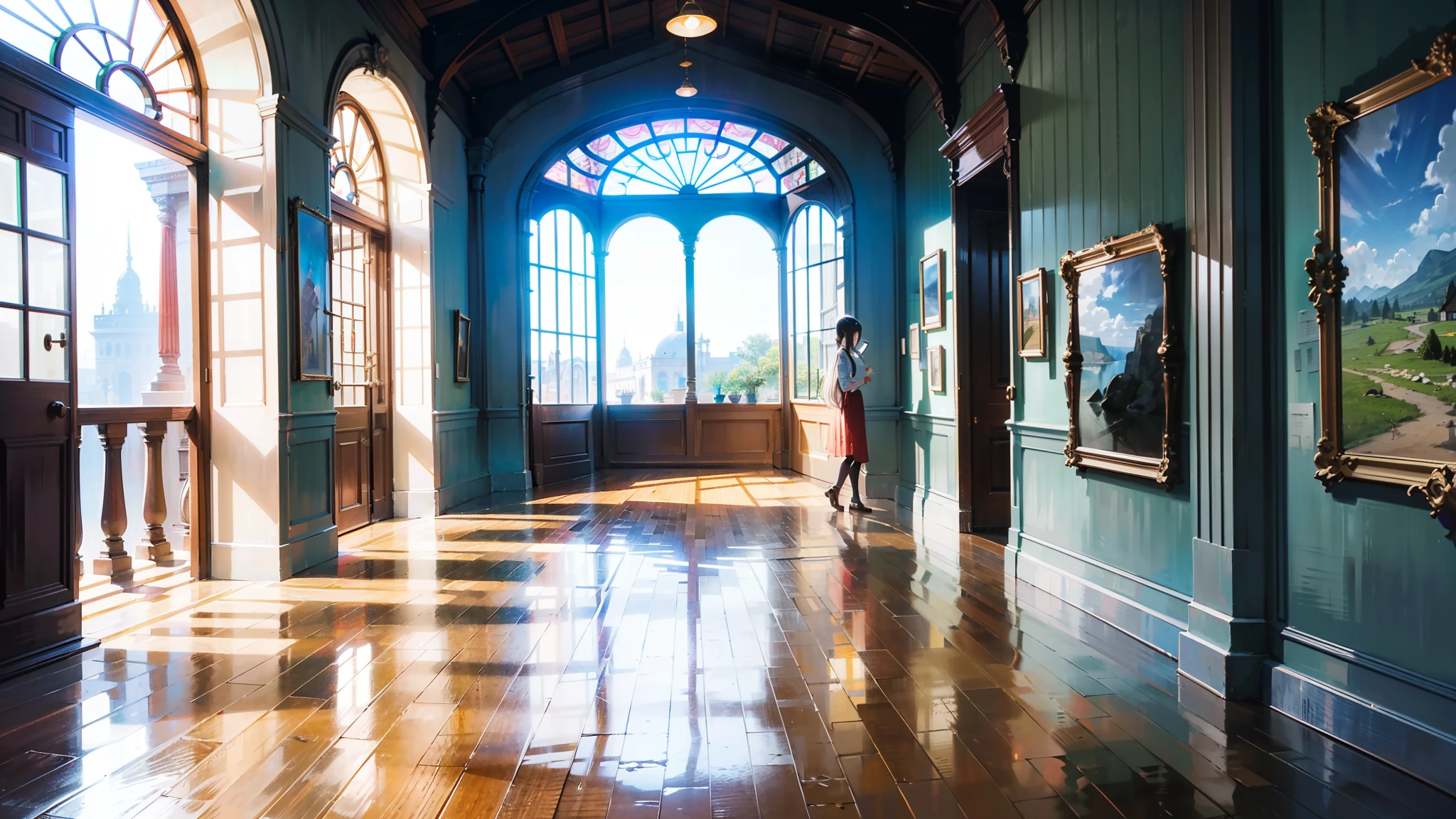 (high-level image quality;1.5)、(Inside the modern museum;1.5)、