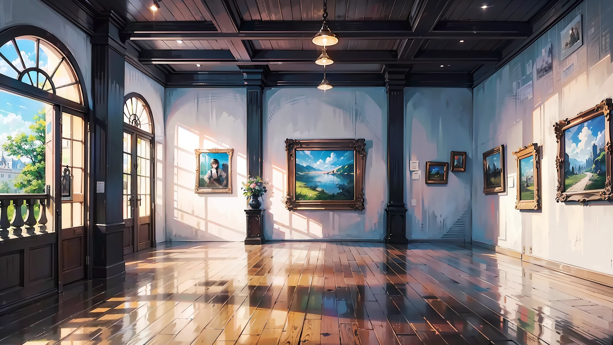 (high-level image quality;1.5)、(Inside the modern museum;1.5)、