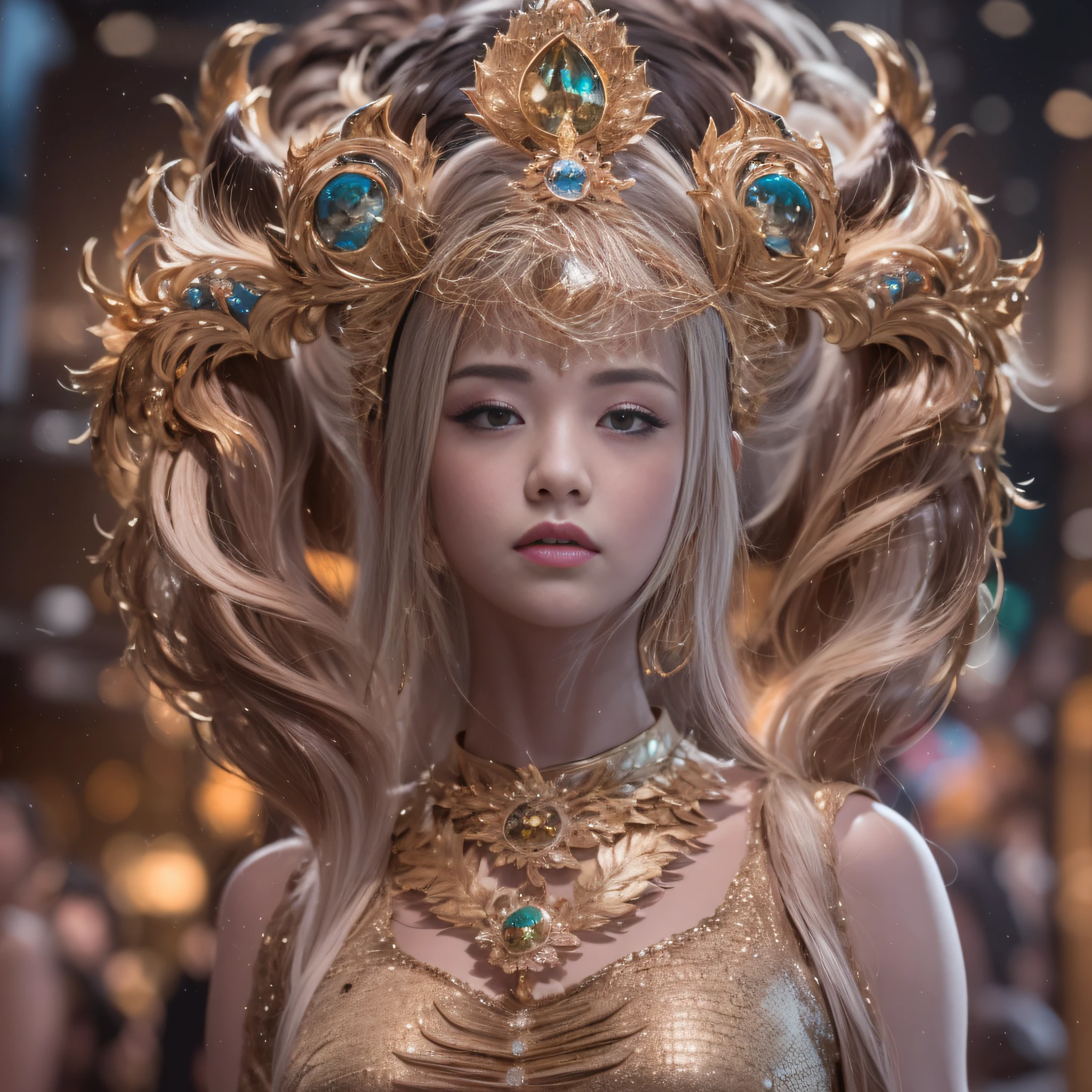 16k（tmasterpiece，k hd，hyper HD，16k）short detailed hair，Gold jewelry area in the back room，Flame Girl ，Crocodile Protector （realisticlying：1.4），Python pattern robe，Purple-pink tiara，Snowflakes fluttering，The background is pure，Hold your head high，Be proud，The nostrils look at people， A high resolution， the detail， RAW photogr， Sharp Re， Nikon D850 Film Stock Photo by Jefferies Lee 4 Kodak Portra 400 Camera F1.6 shots, Rich colors, ultra-realistic vivid textures, Dramatic lighting, Unreal Engine Art Station Trend, cinestir 800，Hold your head high，Be proud，The nostrils look at people