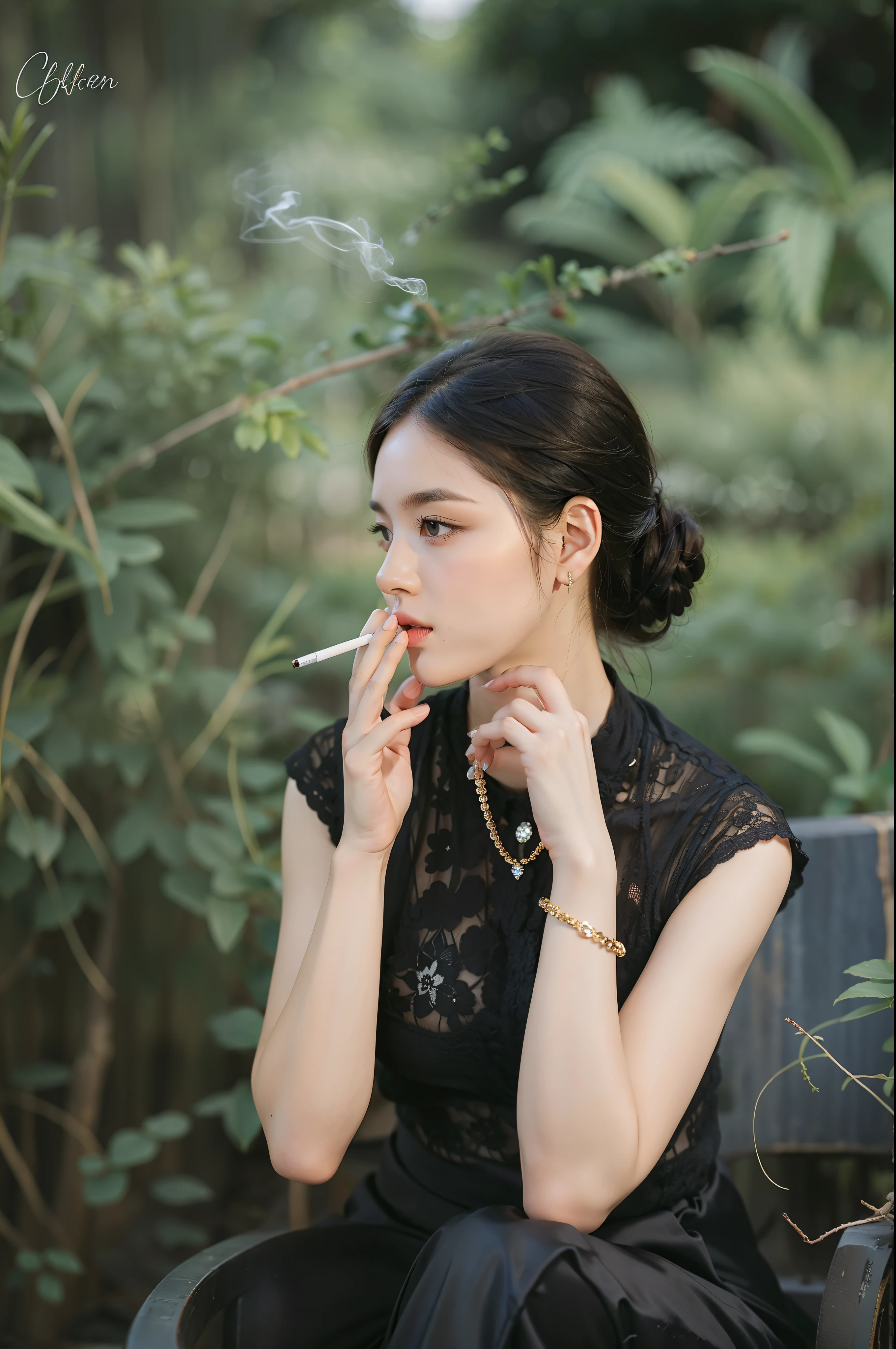 Pretty girl smoking