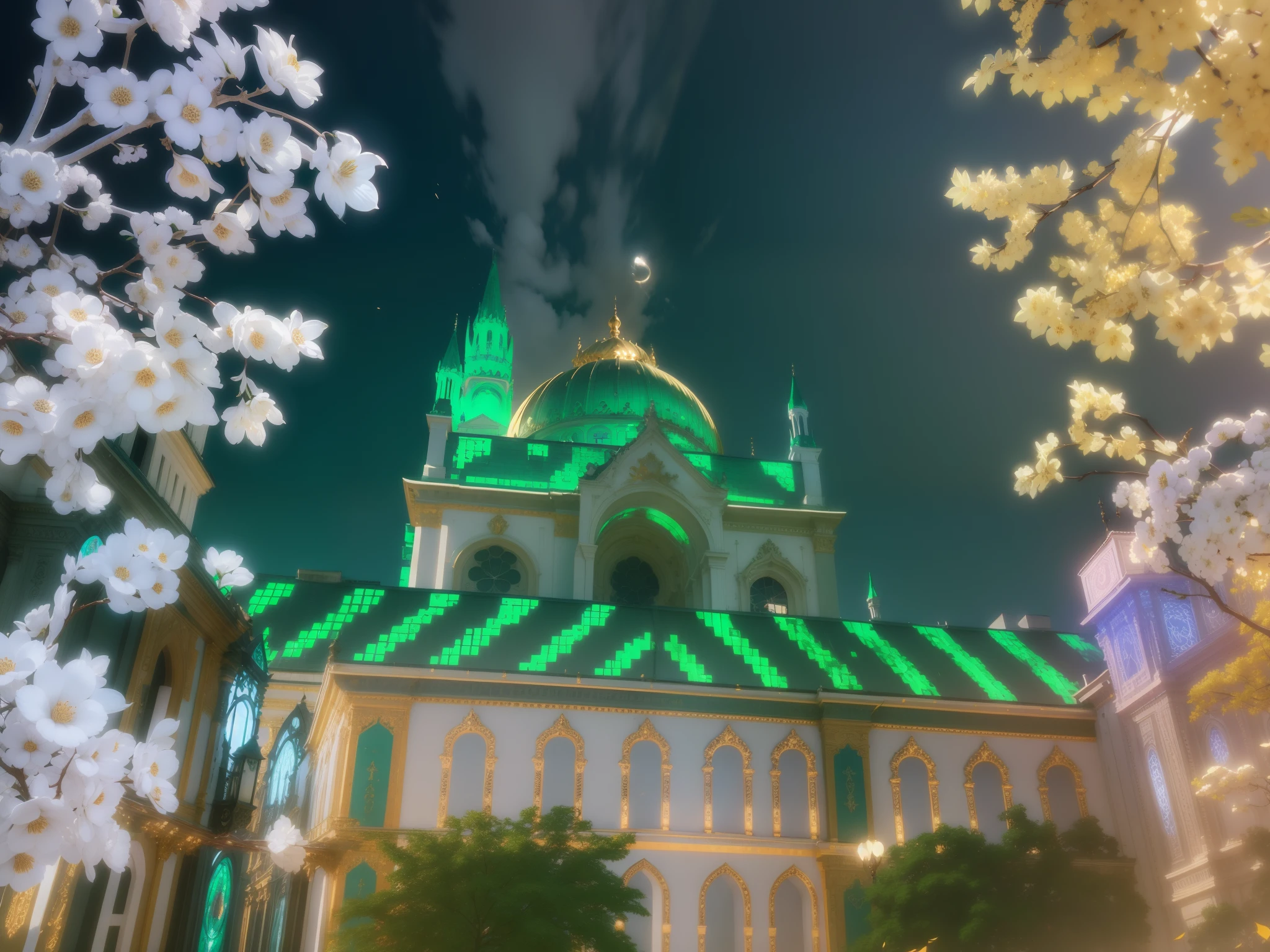 White and golden ultra realistic 8k