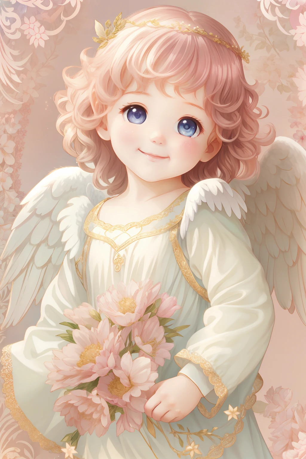  Angel、Smile cutely、brilliance、blanche、adolable、heartbackground､jugendstil