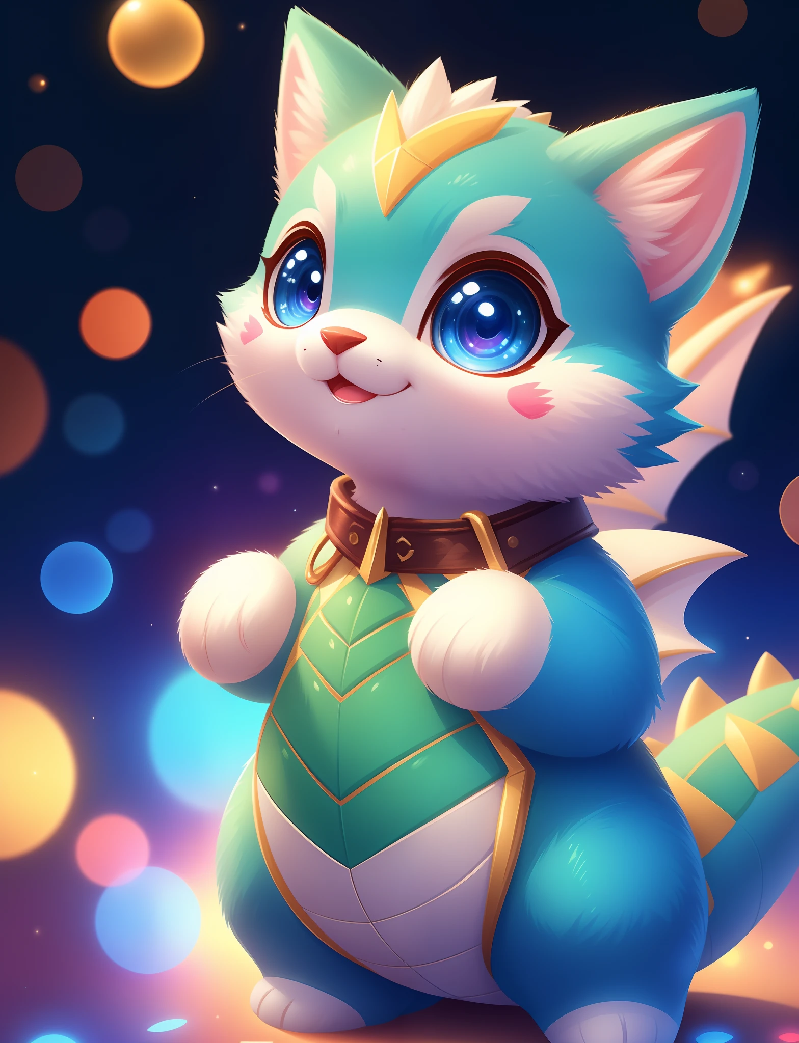 Cute little dragon with different colored eyes, tchibi, adolable, Logo design, Cartoony, movie light effect, 3D vector art, Cute and quirky, Fantasyart, Bokeh, handpainted, digitial painting, gentle illumination, Isometric style, 4K 分辨率, photoreal render, High level of detail clean, Vector image, Photorealistic masterpiece, professional photoshooting, simple space background, flat white background, isometry,vibrant vector