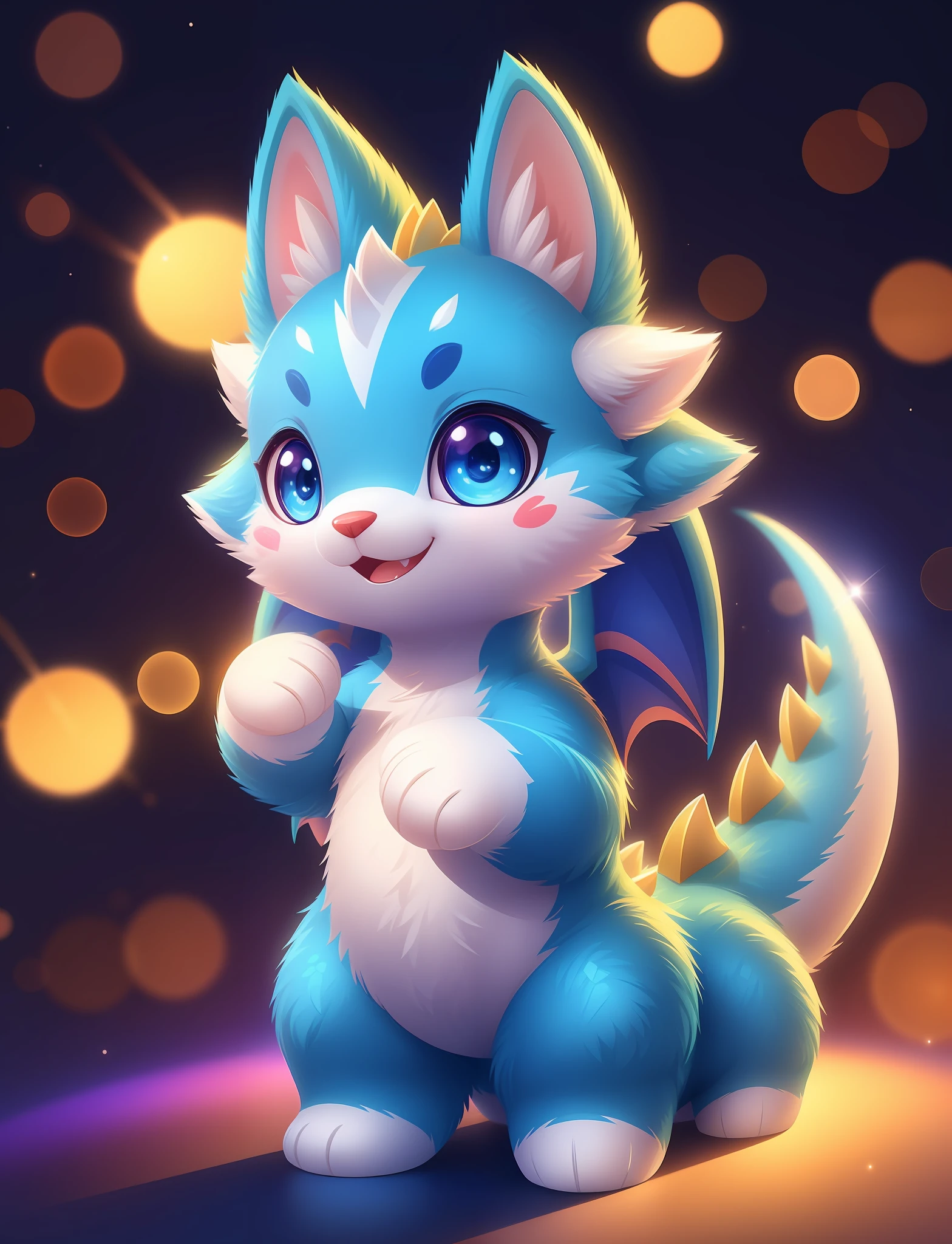 Cute little dragon with different colored eyes, tchibi, adolable, Logo design, Cartoony, movie light effect, 3D vector art, Cute and quirky, Fantasyart, Bokeh, handpainted, digitial painting, gentle illumination, Isometric style, 4K 分辨率, photoreal render, High level of detail clean, Vector image, Photorealistic masterpiece, professional photoshooting, simple space background, flat white background, isometry,vibrant vector