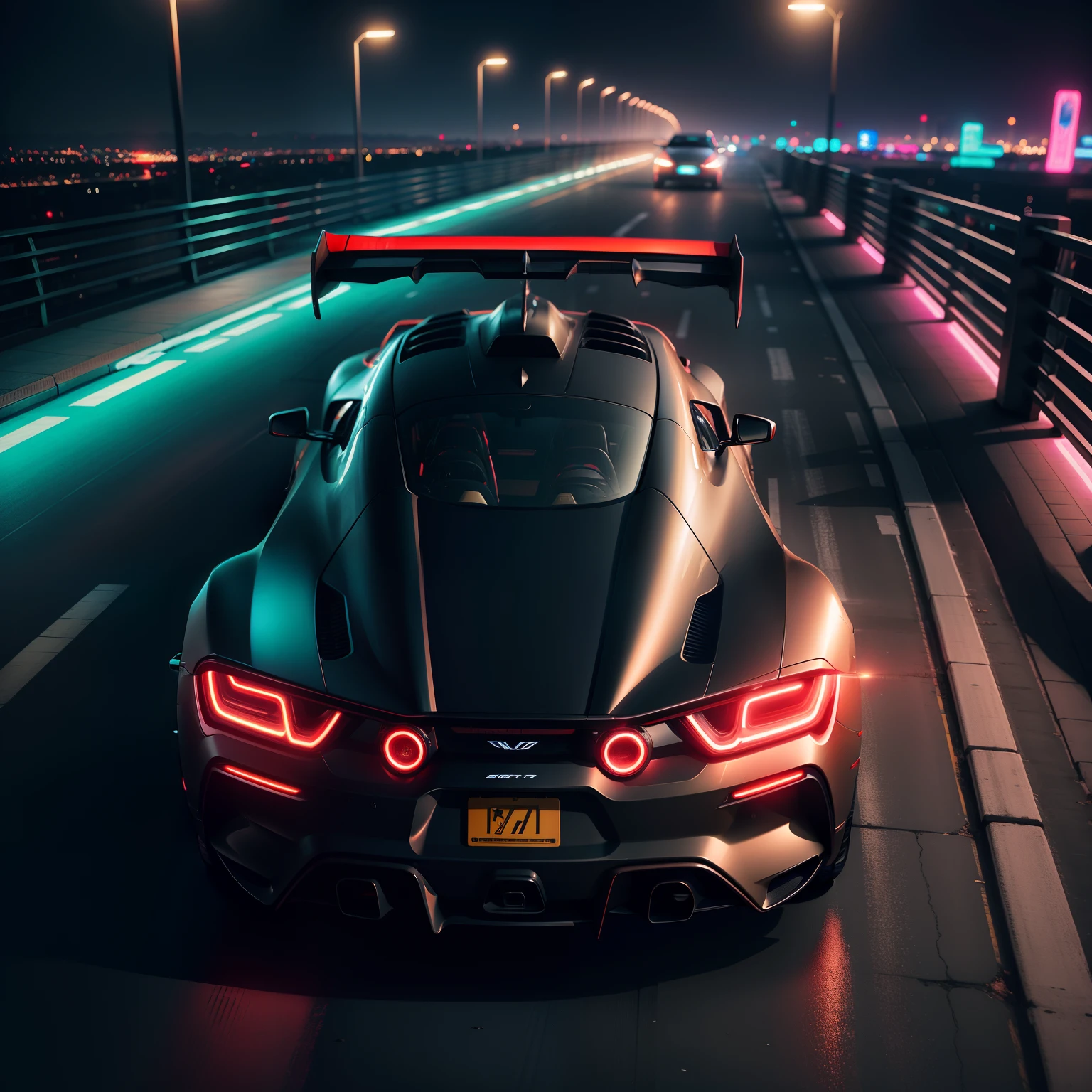 A supercar drifts under the neon lights of Night City