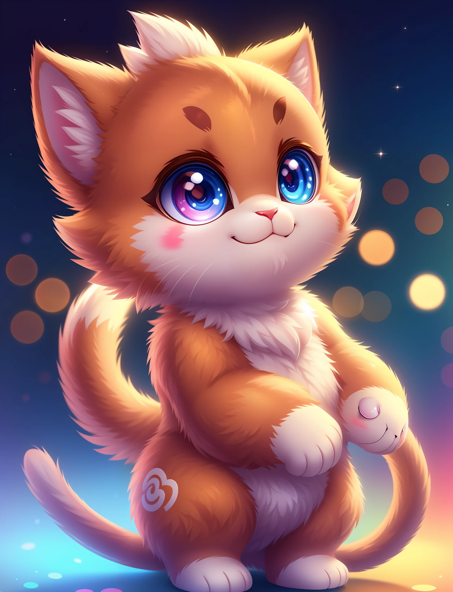 Cute little monkey with different colored eyes, tchibi, adolable, Logo design, Cartoony, movie light effect, 3D vector art, Cute and quirky, Fantasyart, Bokeh, handpainted, digitial painting, gentle illumination, Isometric style, 4K 分辨率, photoreal render, High level of detail clean, Vector image, Photorealistic masterpiece, professional photoshooting, simple space background, flat white background, isometry,vibrant vector
