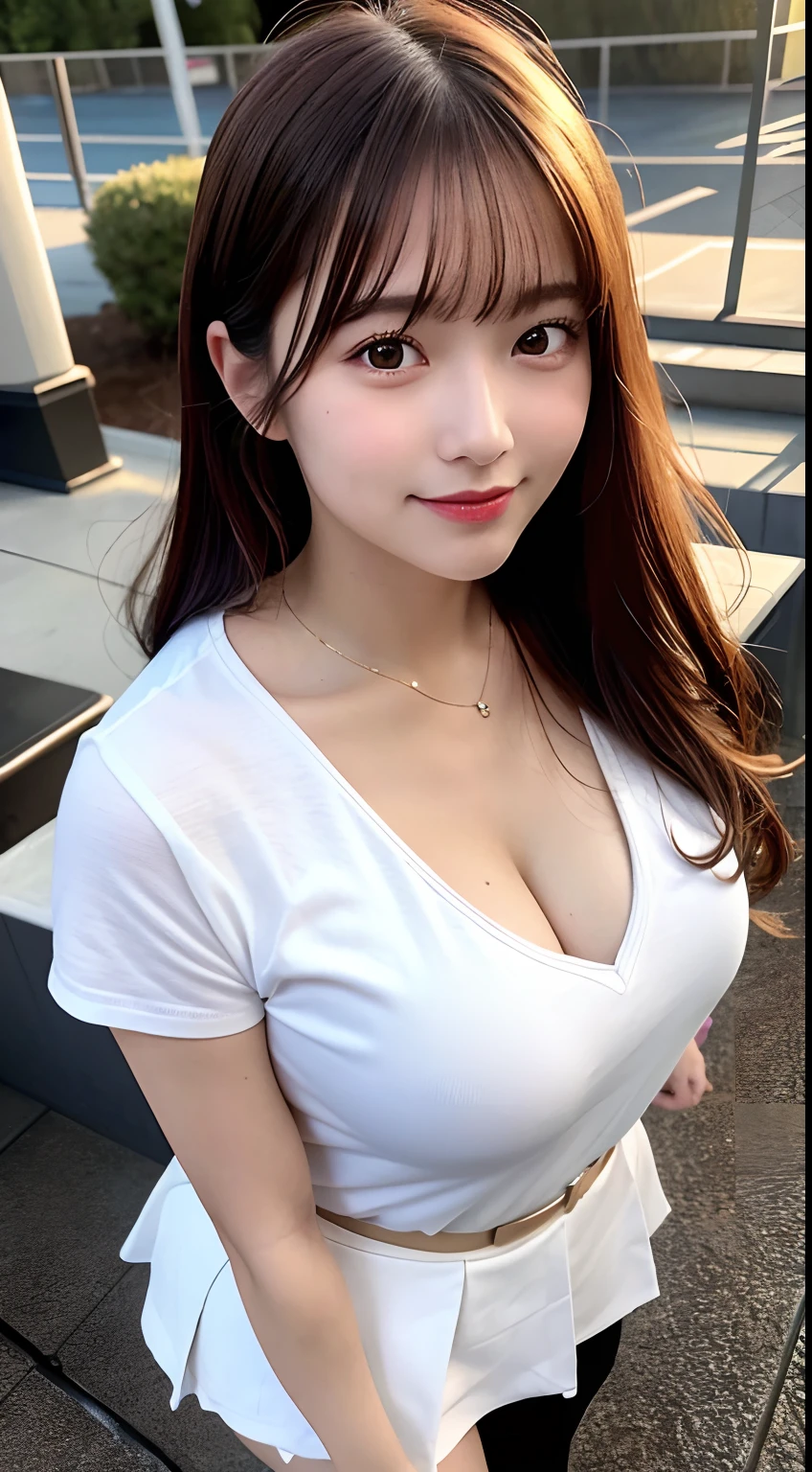 (8K), (Best Definition: 1.2), (Realistic), (Photorealistic: 1.37), Ultra High Definition, 1 Girl, Cute, Smile, Closed Mouth, Beautiful Details, Beautiful Nose, Full Body, Wet Hair, Colossal Dalsefo, School Uniform, Thighs