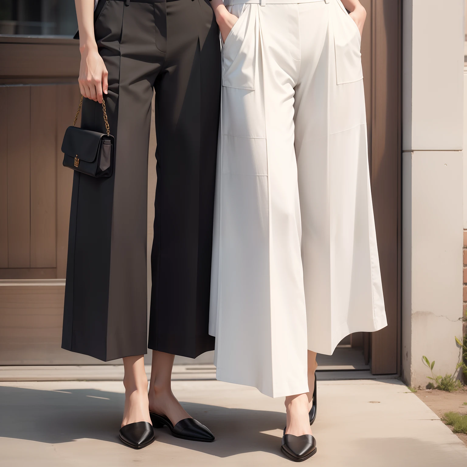 Cotton and linen wide-leg pants live，Refreshing and breathable，Loose and natural，black in color，Suitable for height 165