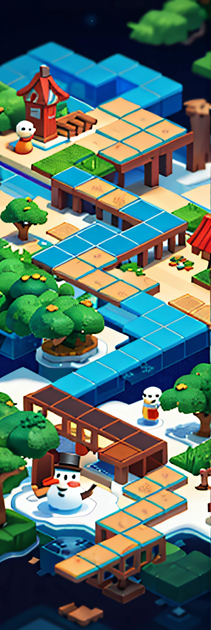 （Miniature cityscape）， （isometry：1）， Screenshot of the author of the snowman and snowman game：Lee Jeon-suk, Trend of CGsociety, conceptual art, isometric game, strategy game, mobile game, board game, Casual game, mobile game style, Game illustration, game board, isometric game art, isometric game asset, marketing game illustration, game assets, game assets, Game map