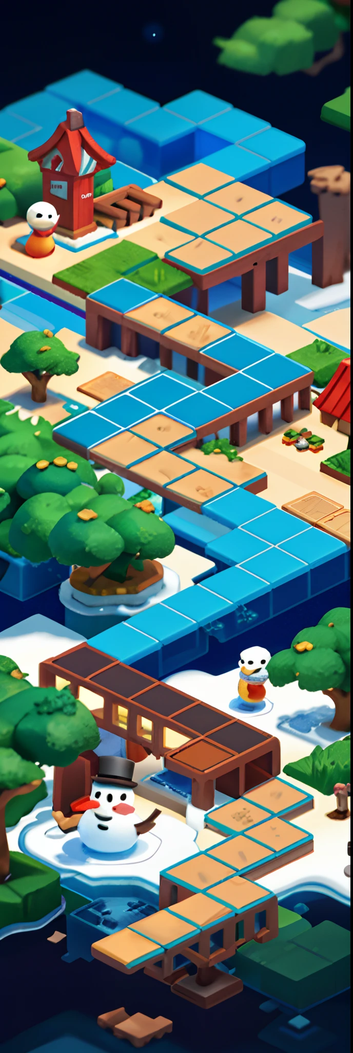（Miniature cityscape）， （isometry：1）， Screenshot of the author of the snowman and snowman game：Lee Jeon-suk, Trend of CGsociety, conceptual art, isometric game, strategy game, mobile game, board game, Casual game, mobile game style, Game illustration, game board, isometric game art, isometric game asset, marketing game illustration, game assets, game assets, Game map