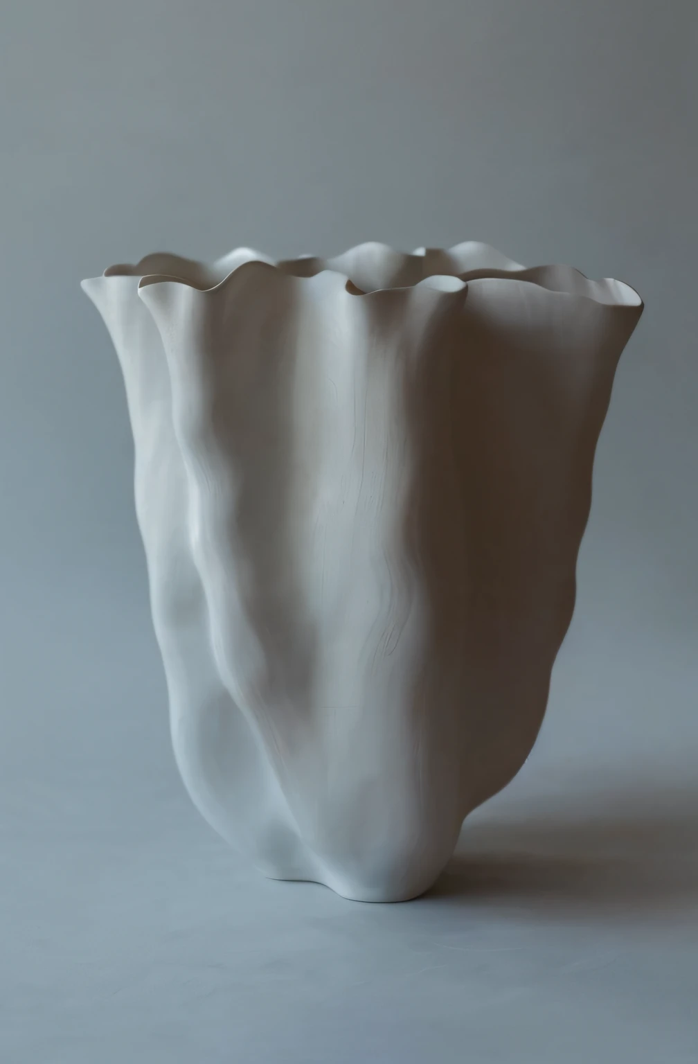 there is a white vase with a large white flower inside of it, grey porcelain sculpture, contemporary ceramics, organic ceramic white, white vase, vessels, thin porcelain, porcelain sculpture, exuberant organic elegant forms, hand built ceramics, shaded, porcelain forcefield, vase, bright white porcelain, glazed ceramic, white porcelain skin, porcelain, create 3 model