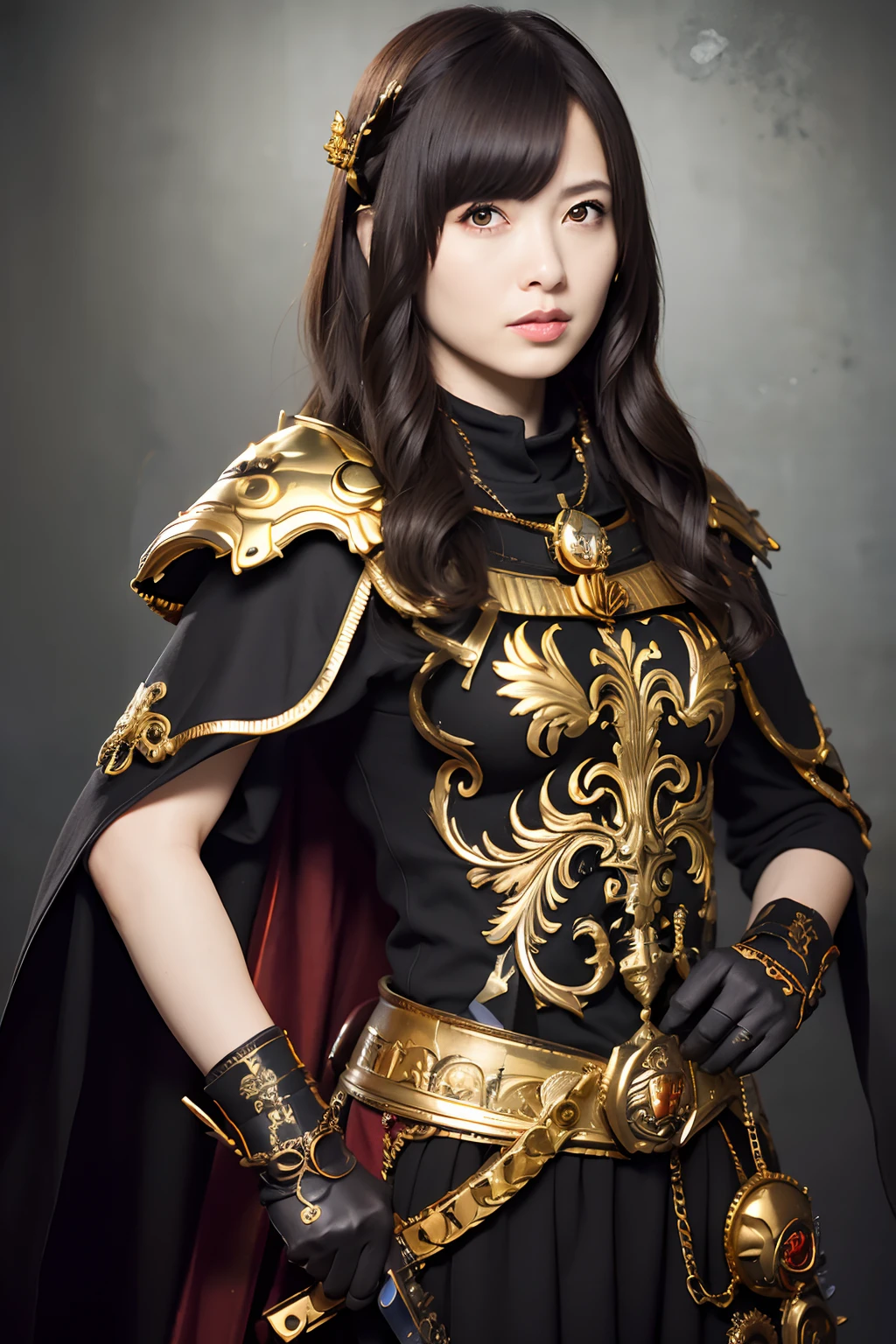 (masutepiece), Professional , photos realistic , depth of fields ,(Matte Black| Gold Weapon_（Metal:1.2),Gorgeous metal weapons , Detailed Sword of the Brave , Beautiful knife , Handgun , gun ,warhammer 40k , adepta sororitas,Detailed and ornate crown、