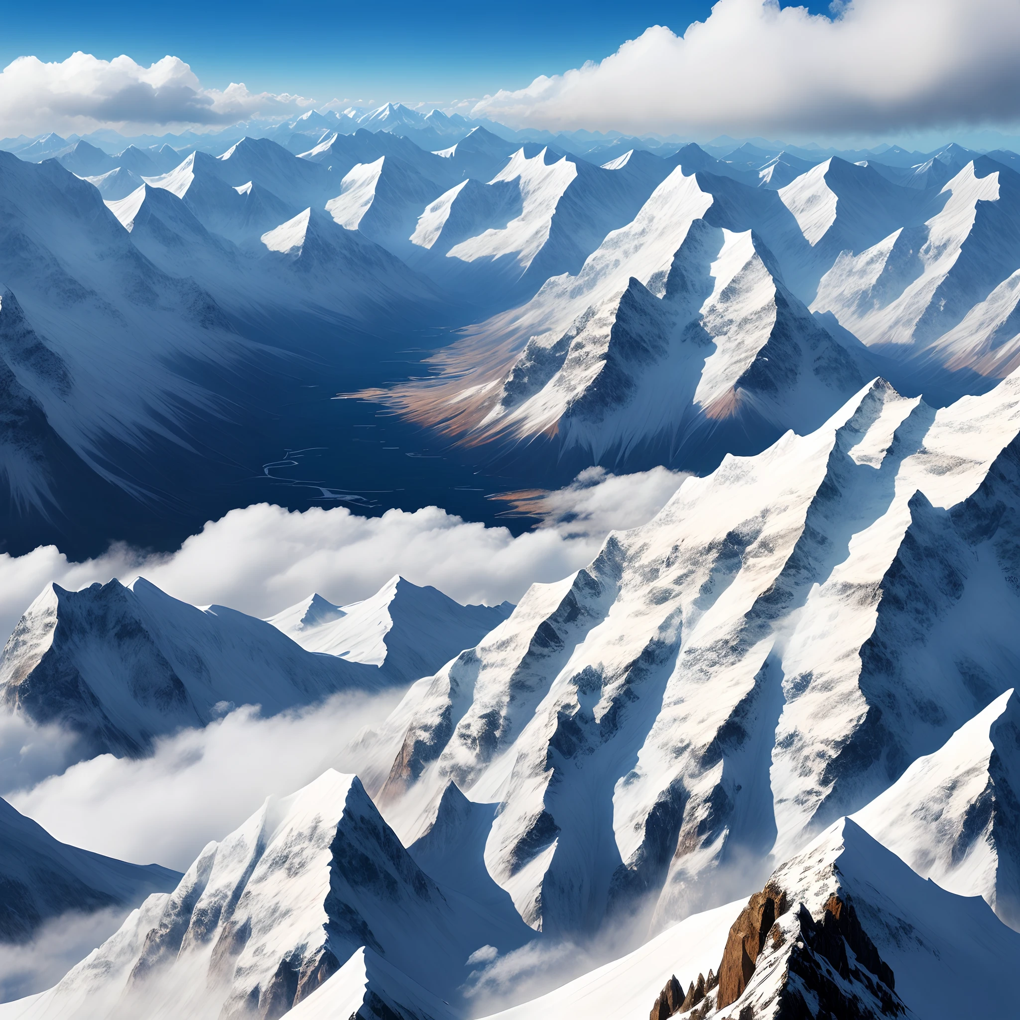 My mind is a vast wilderness under the clouds，Only the wind that has come knows that there were also mountains here。​
