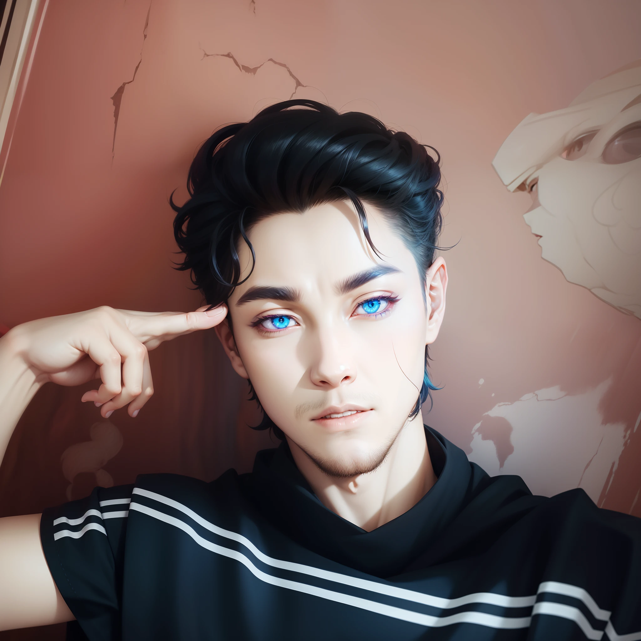 demon slayer : Demon doma character, mythology God boy , ancient anime character ultra realistic 8k, rainbow colour eye, without beard