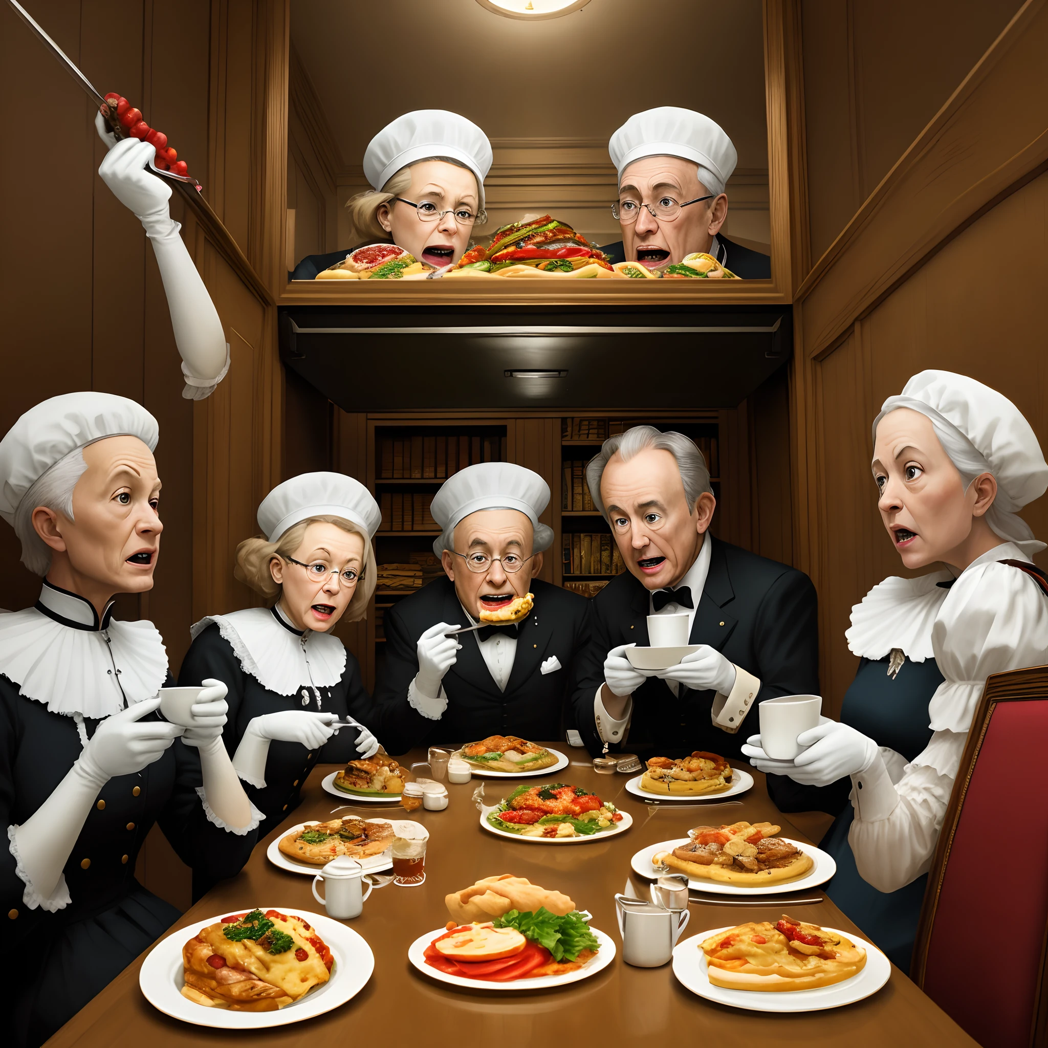 The cabinet eats