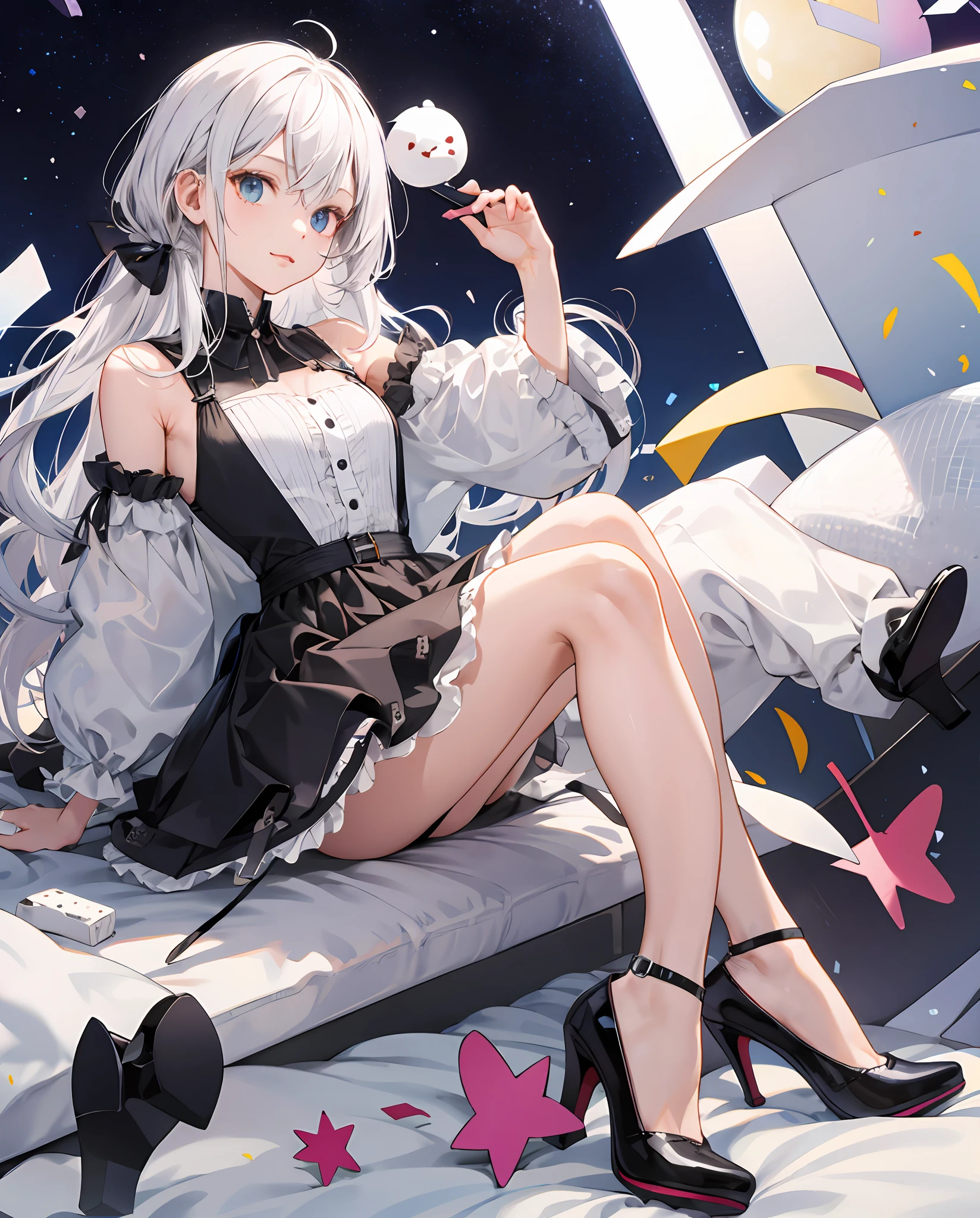 high-heels,White-haired
