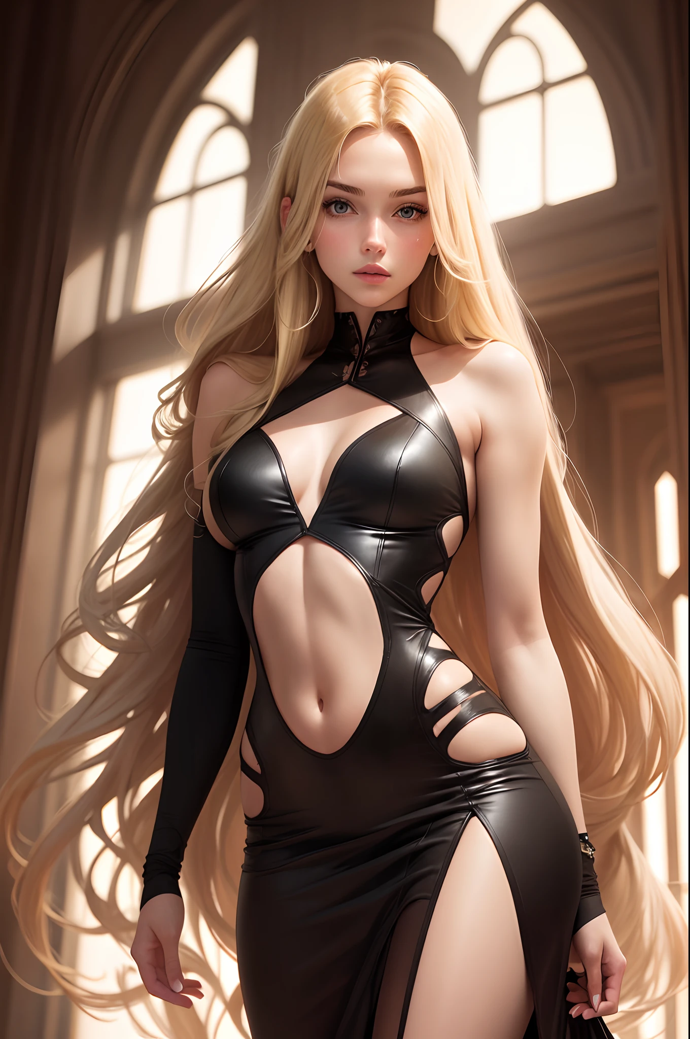 Tall, perfectly proportioned, blonde, long hair, pure beauty