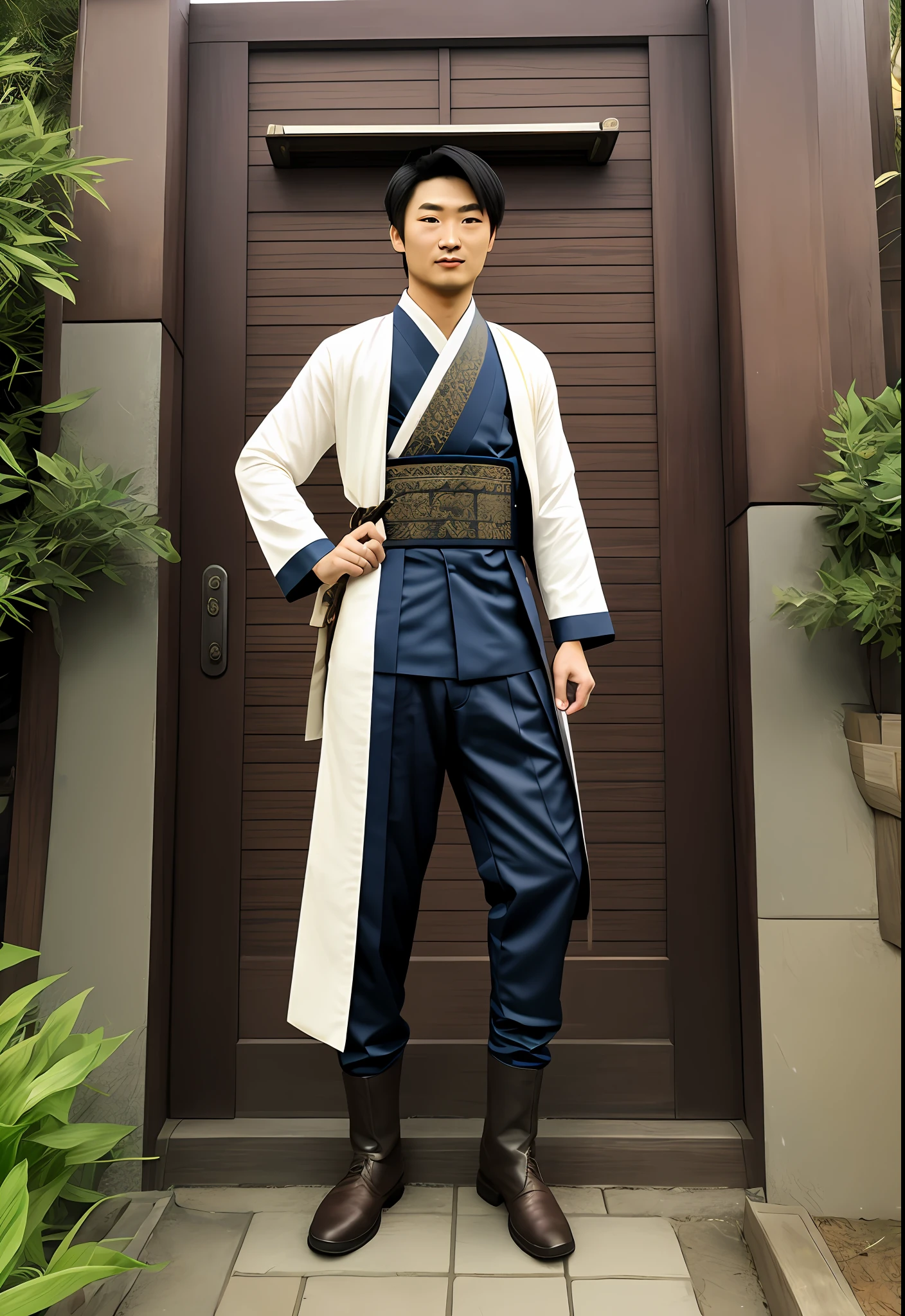 Full body photo of the wanderer in Genshin