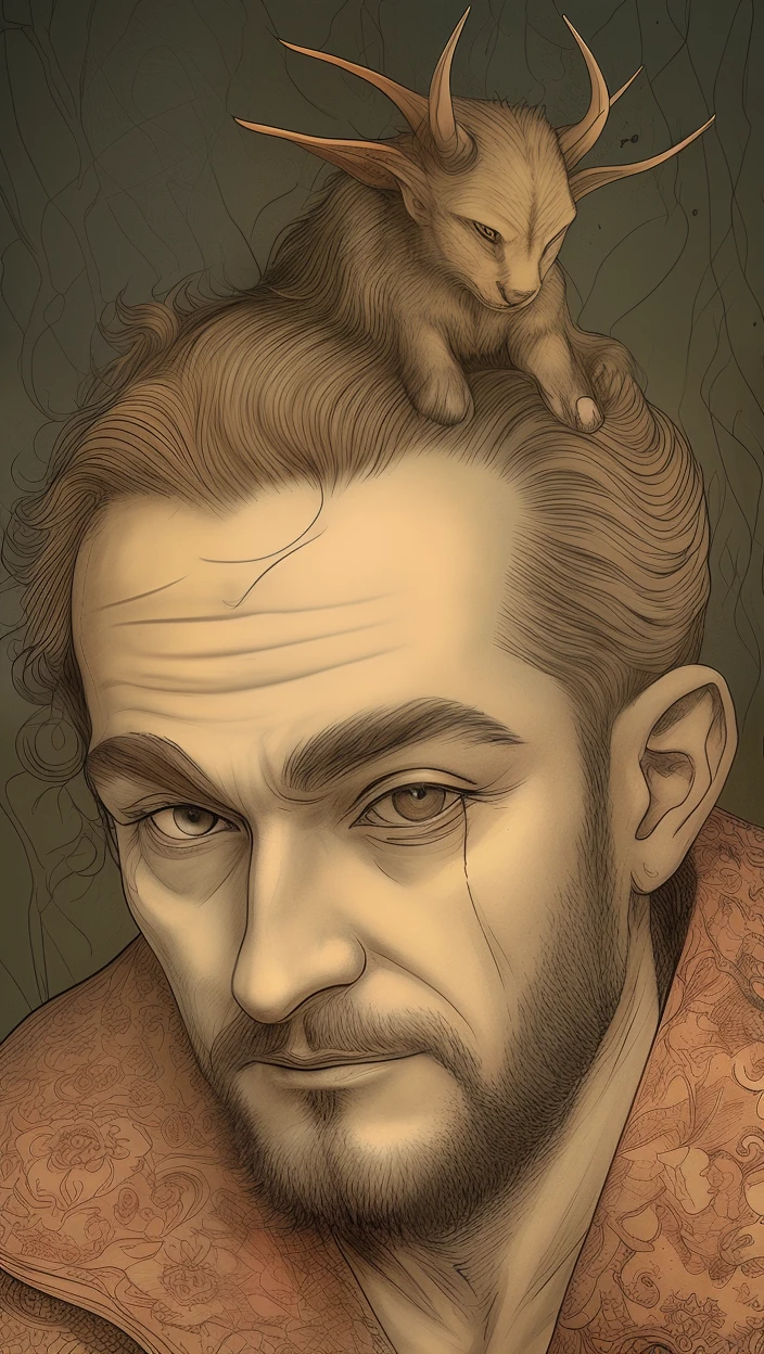 Satan is sitting on a human head --auto --s2