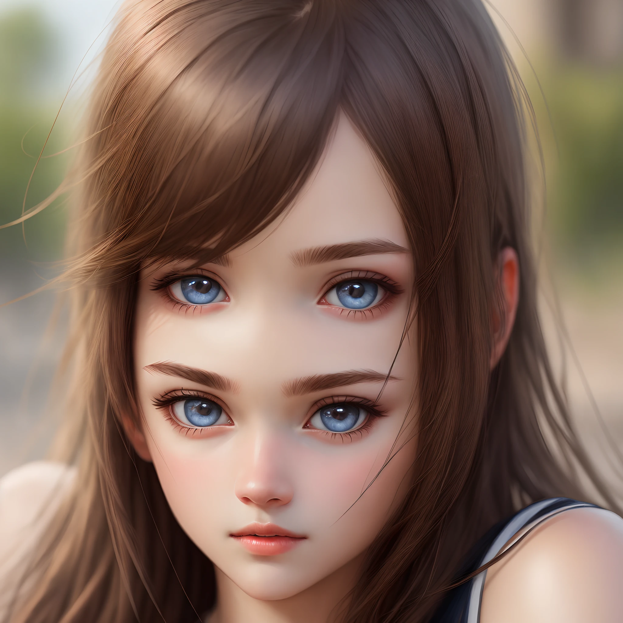 best quality, masterpiece, (realistic:1.2), 1 girl, brown hair, brown eyes,Front, detailed face, beautiful eyes
