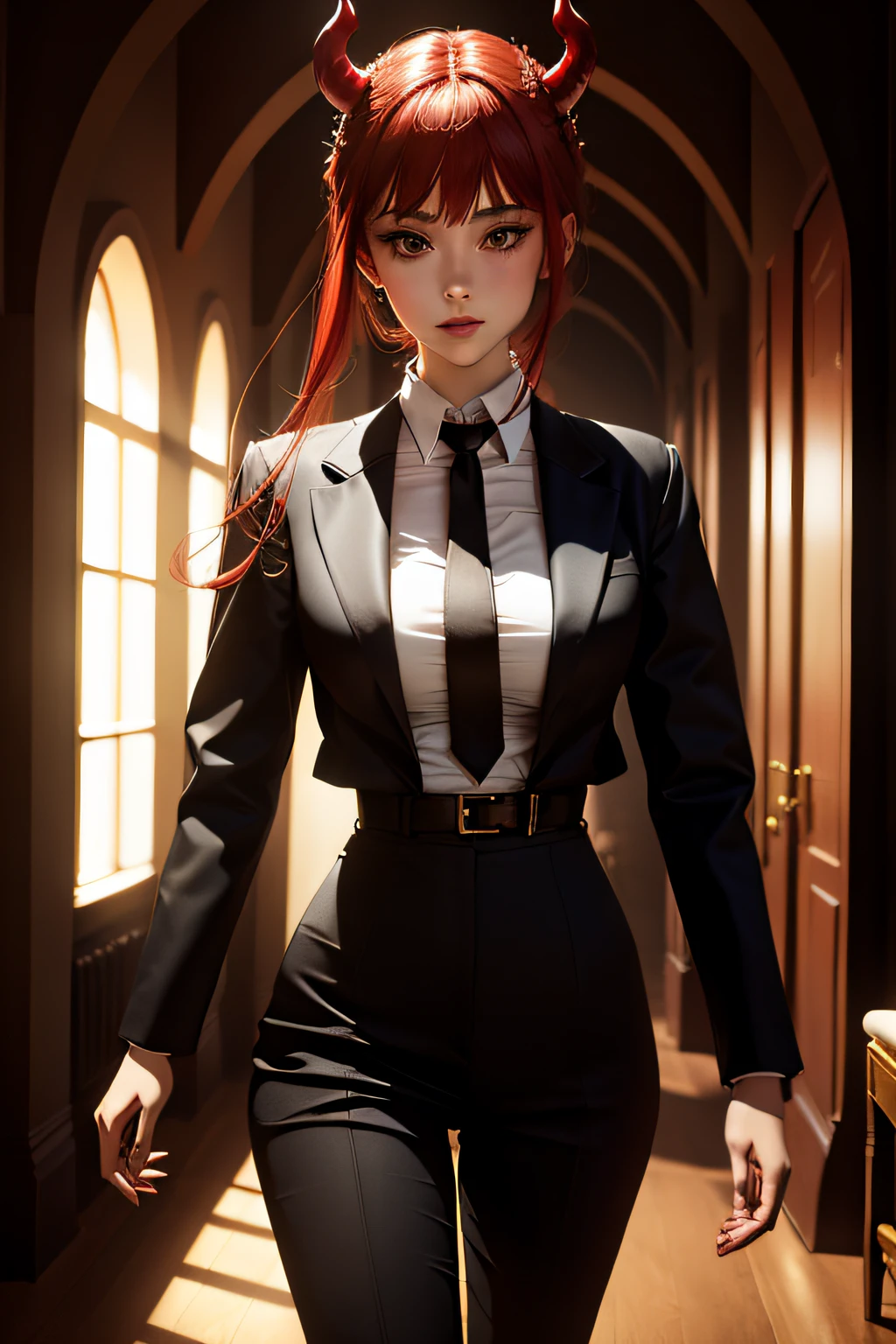 masterpiece, best quality, devil, girl,walking
