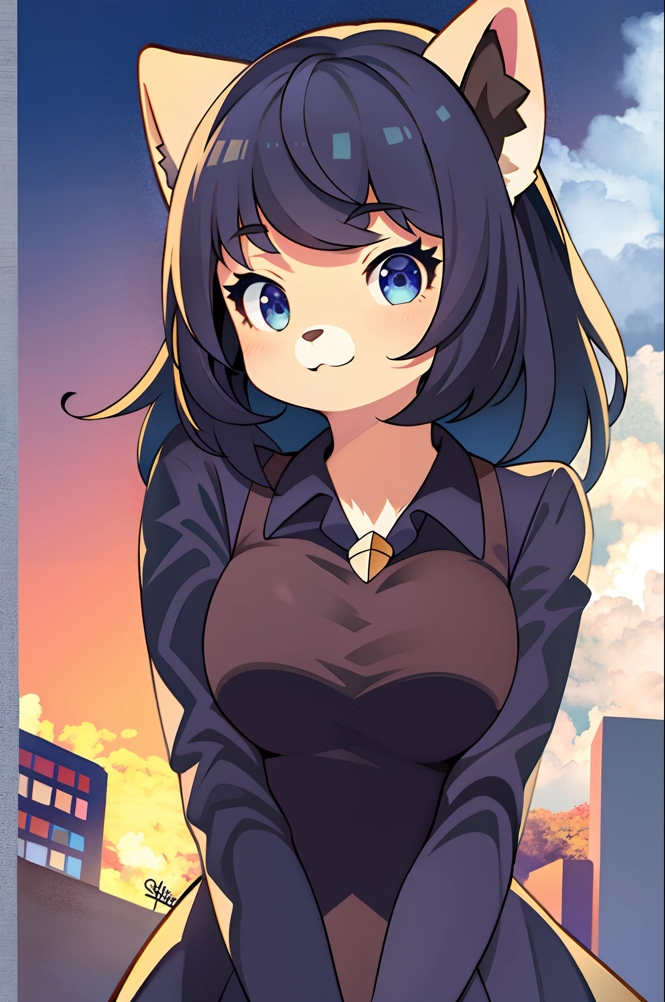 best quality, masterpiece, solo, 1girl, furry, portrait,