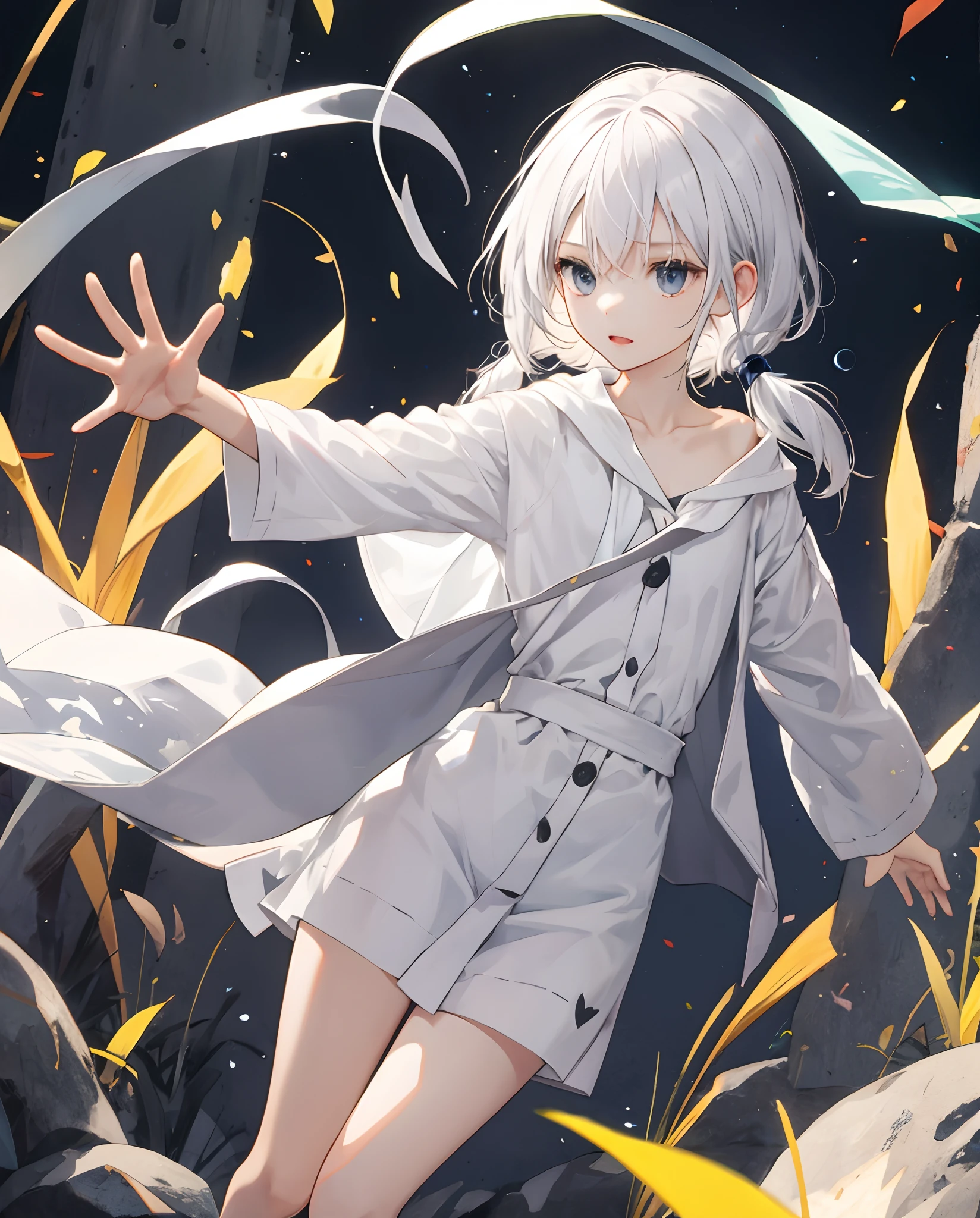 A white-haired loli without clothes