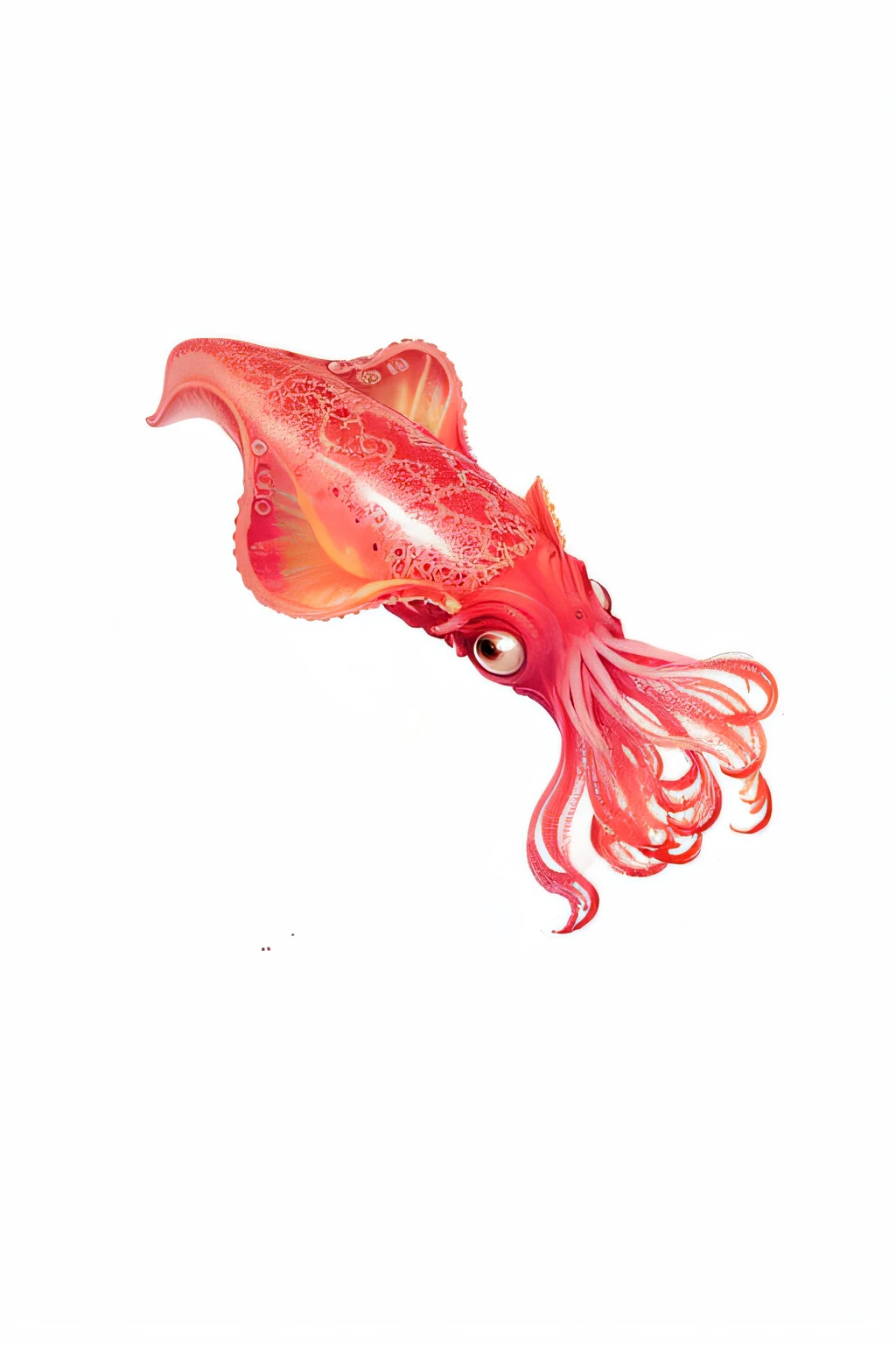 There is a squid floating in the water, squid, squid phoenix jellyfish, cephalopod, full-colour illustration, leviathan cthulhu squid, Pixel Quaid