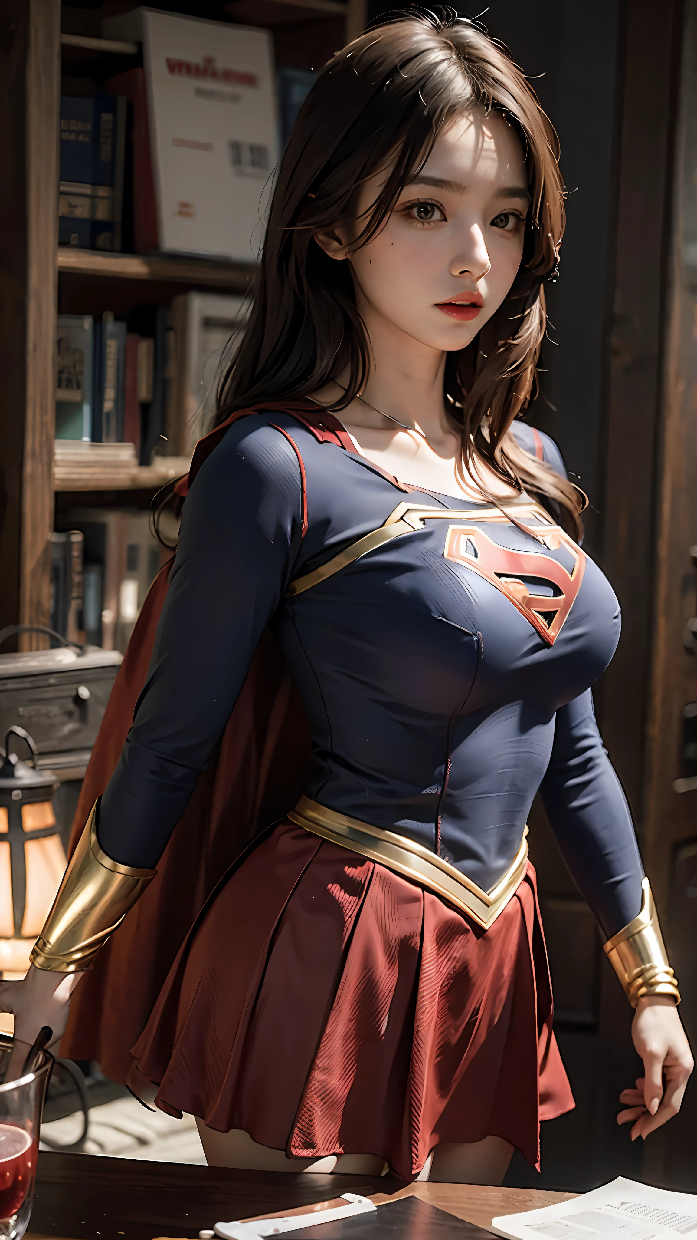 Woman body set big breasts, Supergirl costume dress