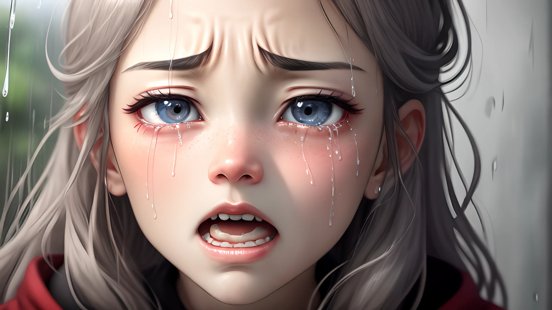 nakeness,femele,rained,weeping,Orgasmic face