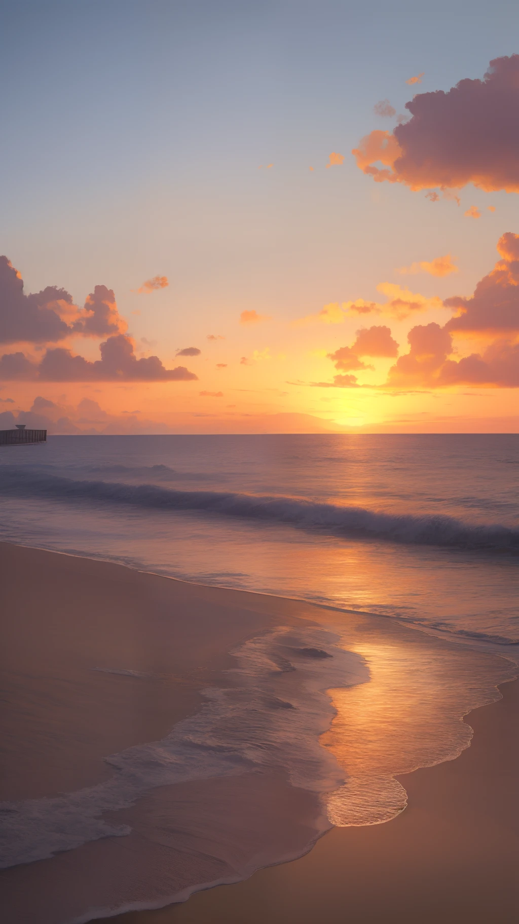 Sunrise on the seashore of Weihai