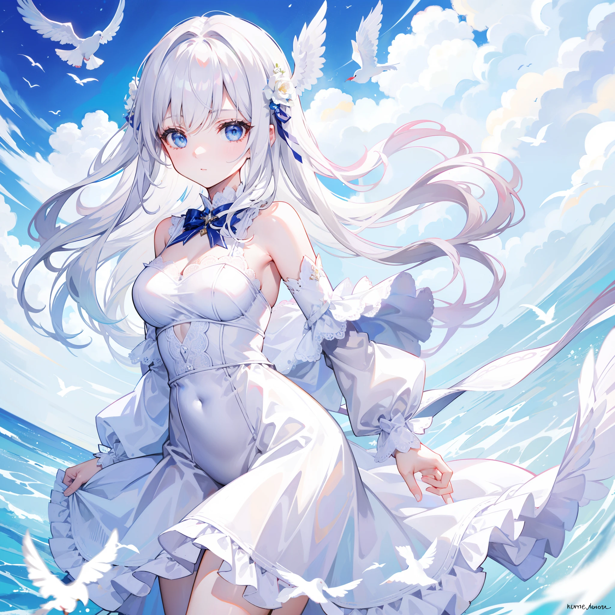 A girl like a white dove