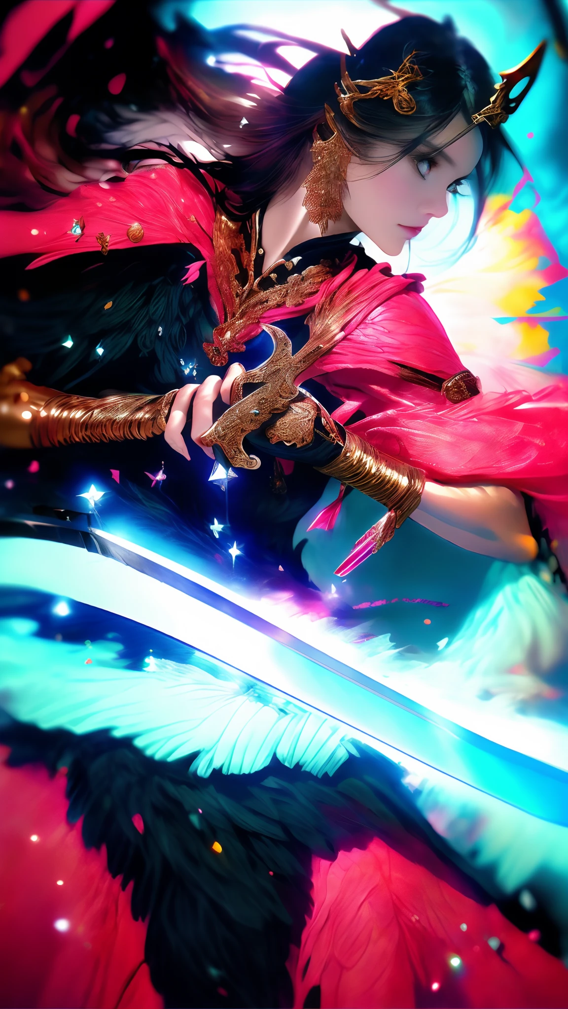 a close up of a person with a sword and a pink outfit, artgerm detailed, Extremely detailed Artgerm, Art germ. High detail, Artgerm Plat, art-style, concept-art | Art germ, Kushatt Krenz Key Art Women, Phlegm sputum, phlegm | Art germ, IG model | Art germ