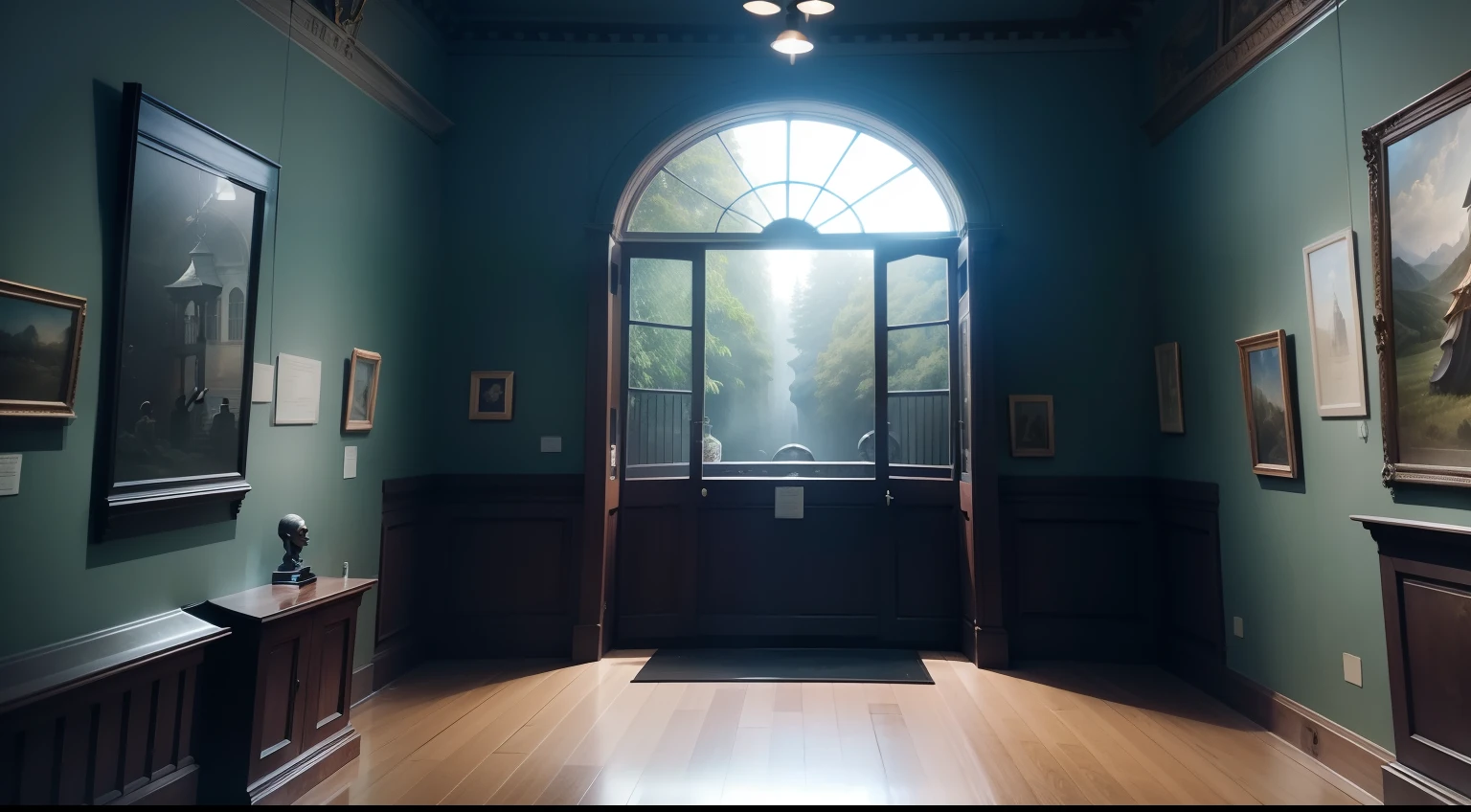 A small museum with a mysterious atmosphere