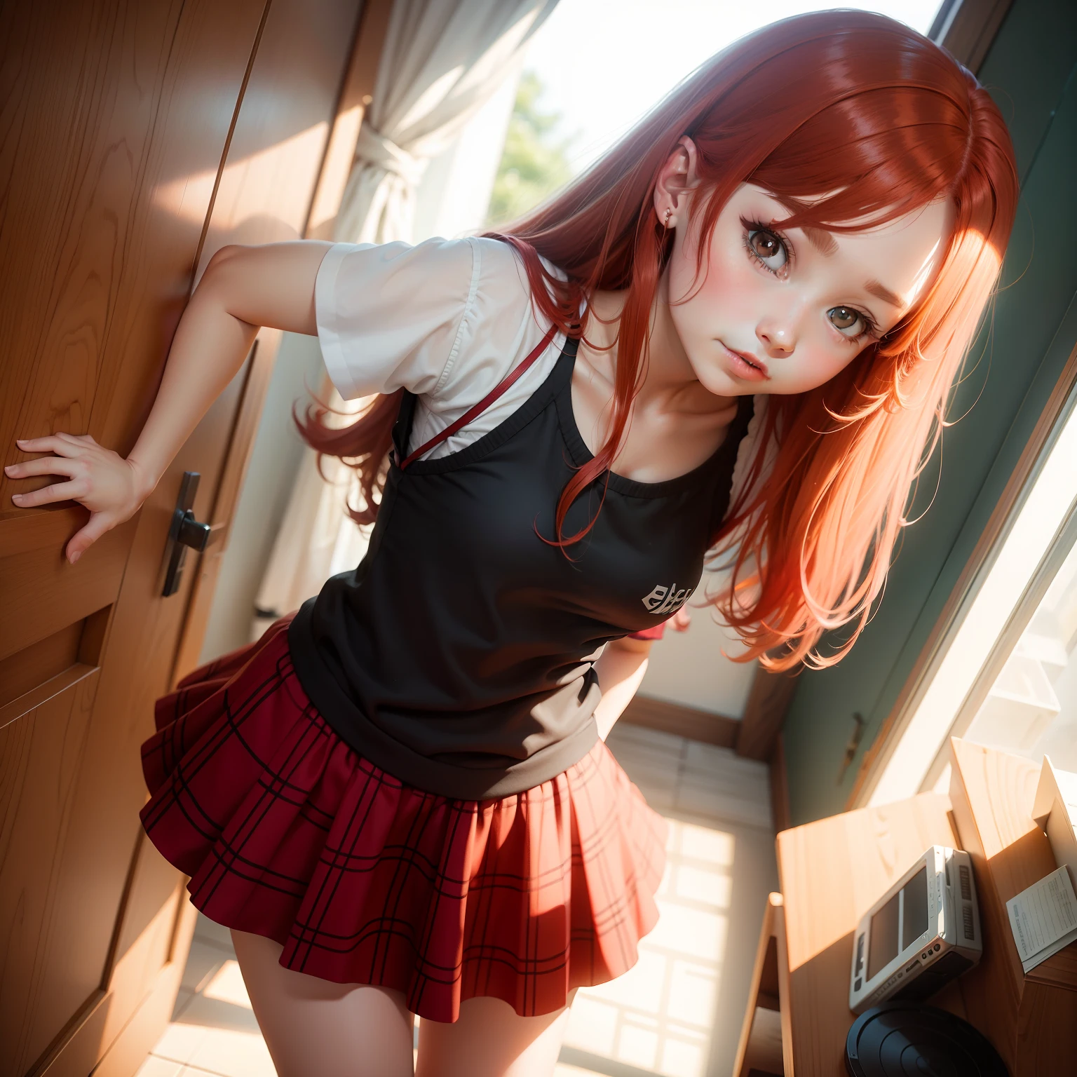 A red-haired ,Two-dimensional style, art