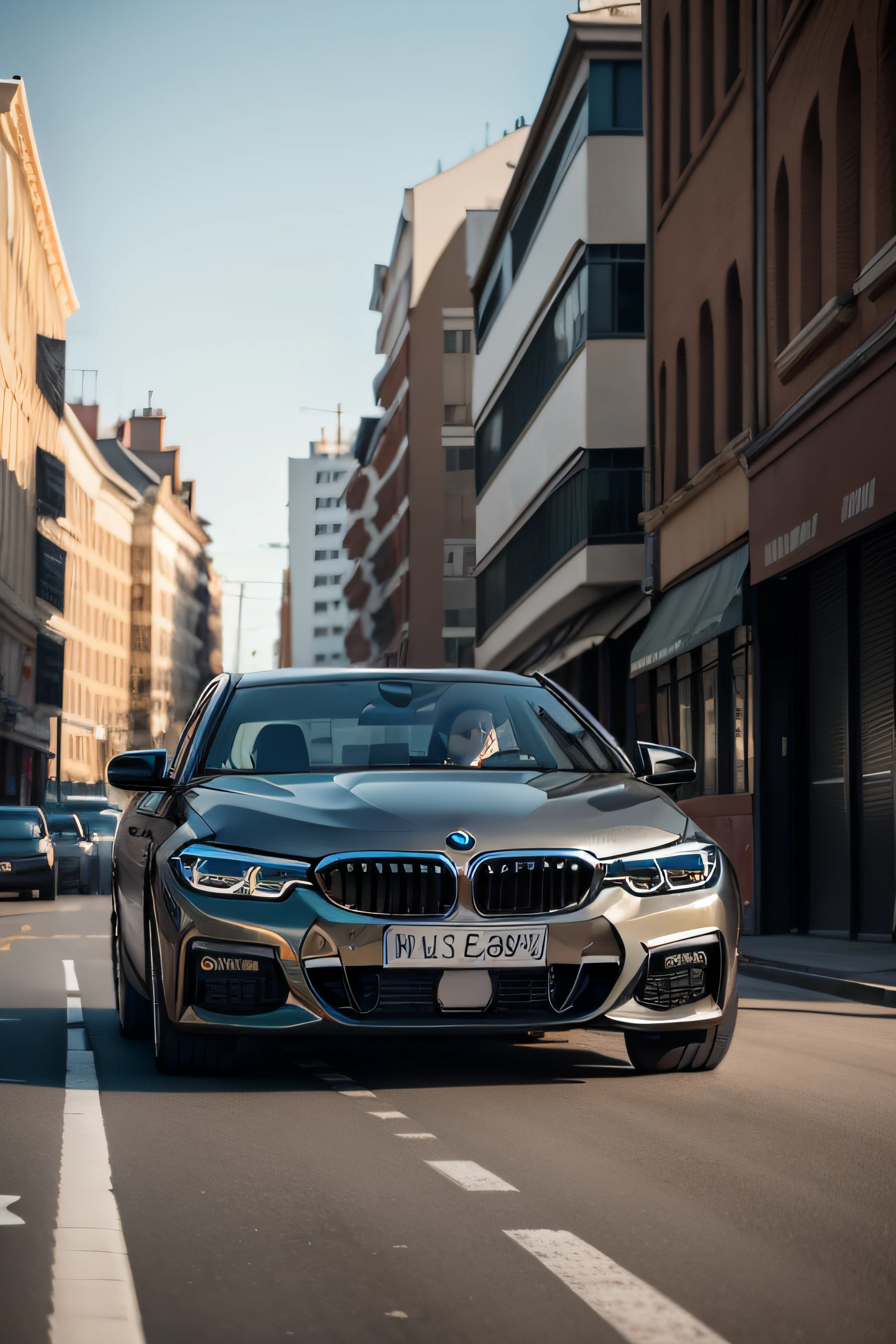 Advertising image of BMW 5 Series，k hd，urban street scene