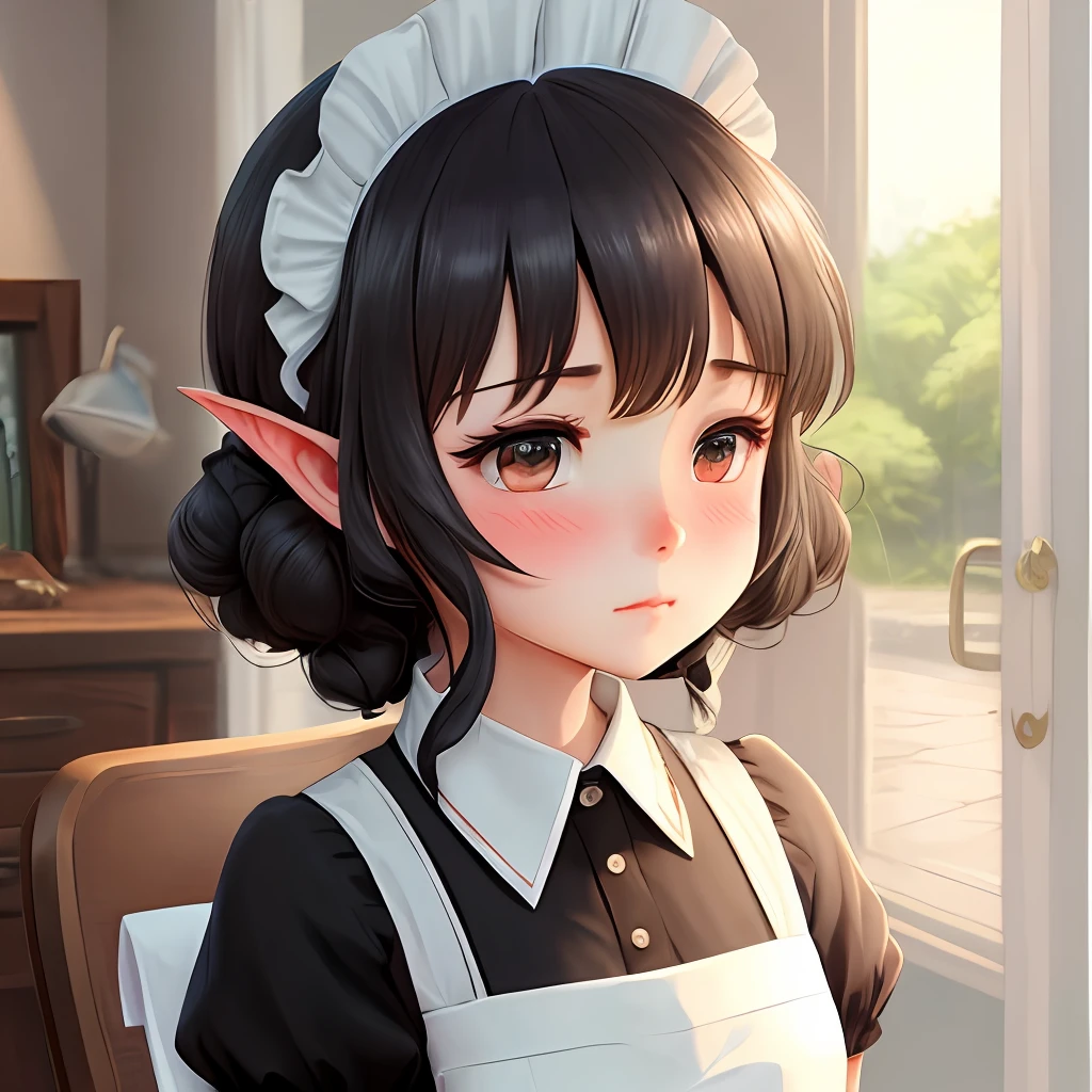 The beast-eared maid blushed